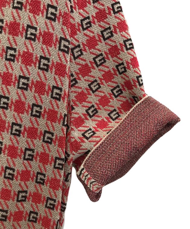 中古・古着通販】GUCCI (グッチ) ニットワンピース レッド×ベージュ