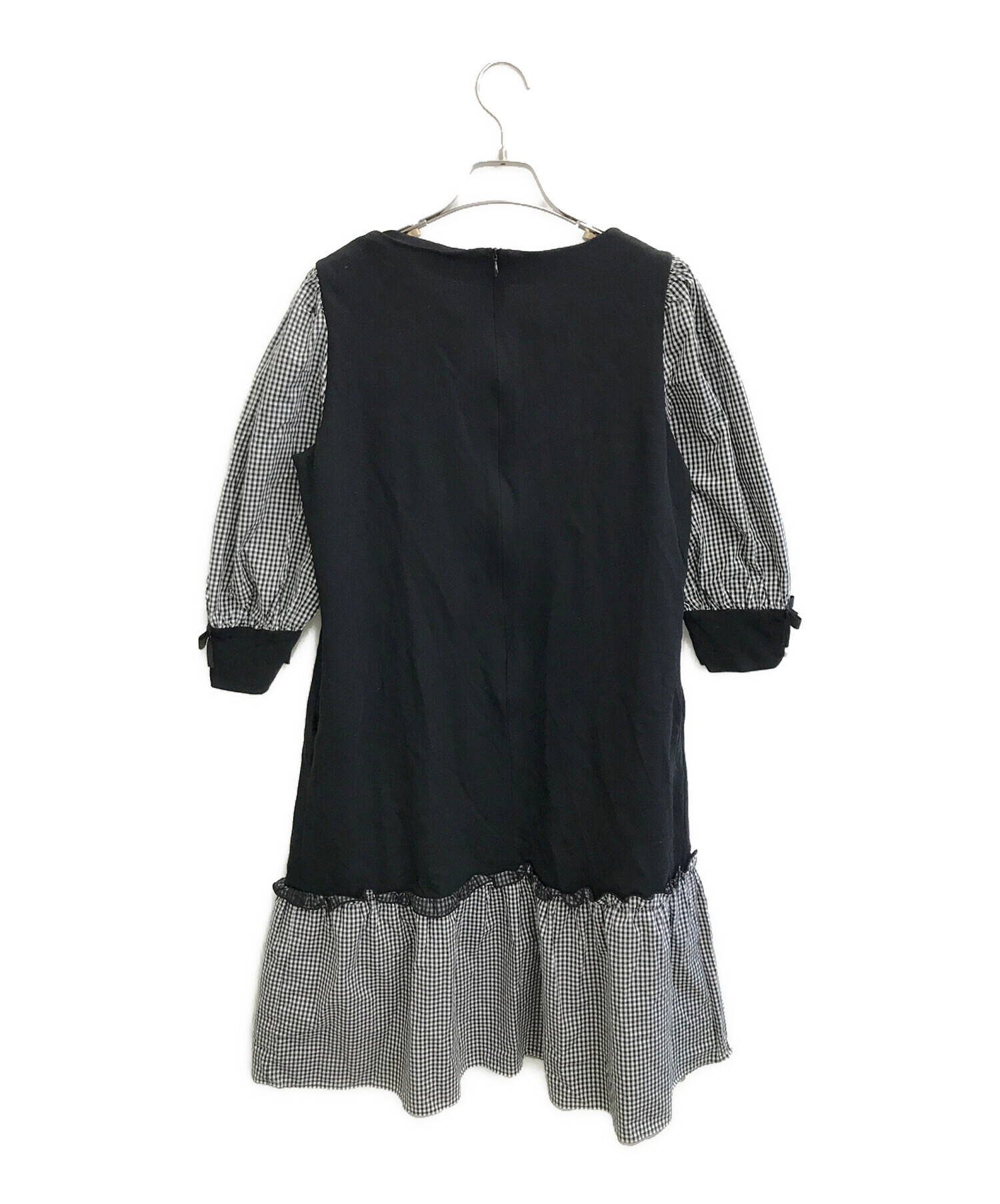 M's Gracy エムズグレイシー　花柄 ワンピース XL 42ブラック　中古 M's Gracy エムズグレイシー 花柄 ワンピース XL 42ブラック