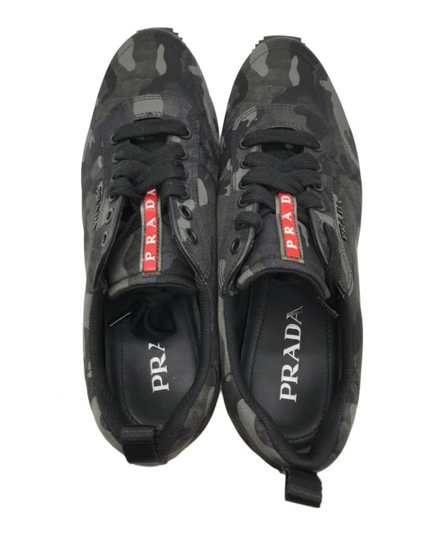中古・古着通販】PRADA (プラダ) カモフラージュ柄スニーカー ブラック