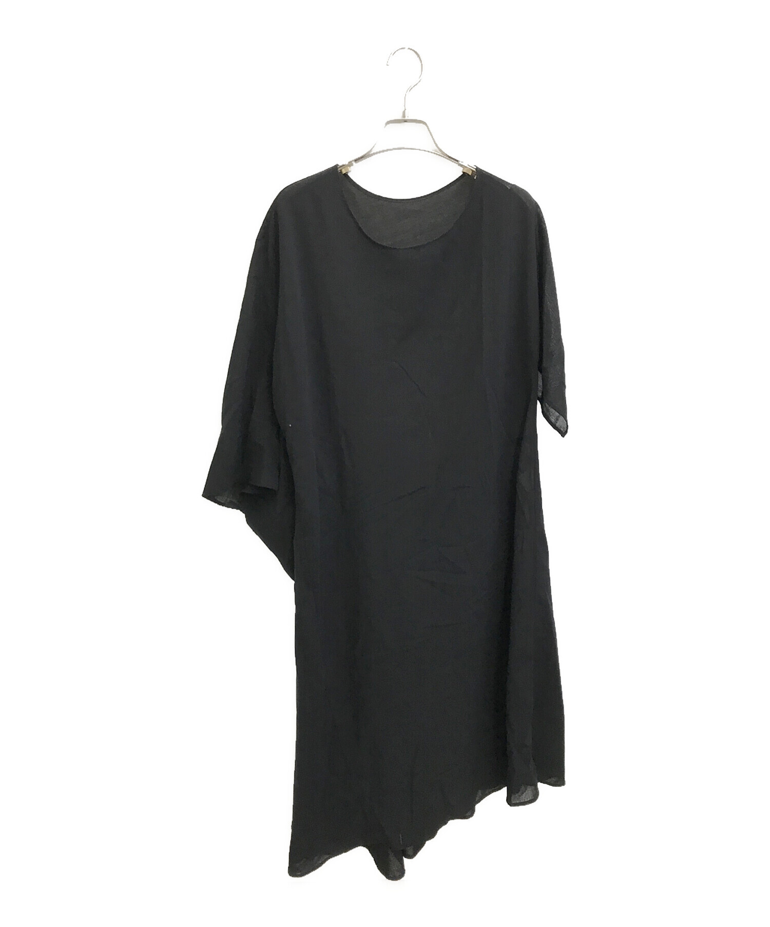 ヨウジヤマモト　アシンメトリーデザインワンピース 中古・古着通販】YOHJI YAMAMOTO (ヨウジヤマモト) シアー