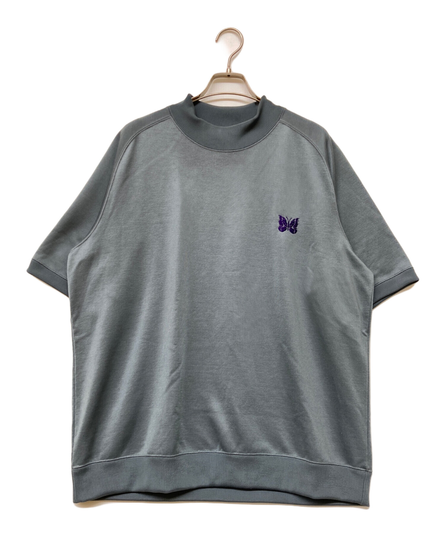 Needles シルバーグレー パープル Tシャツ 中古・古着通販】Needles (ニードルズ) S/S Mock Neck Tee Jersey