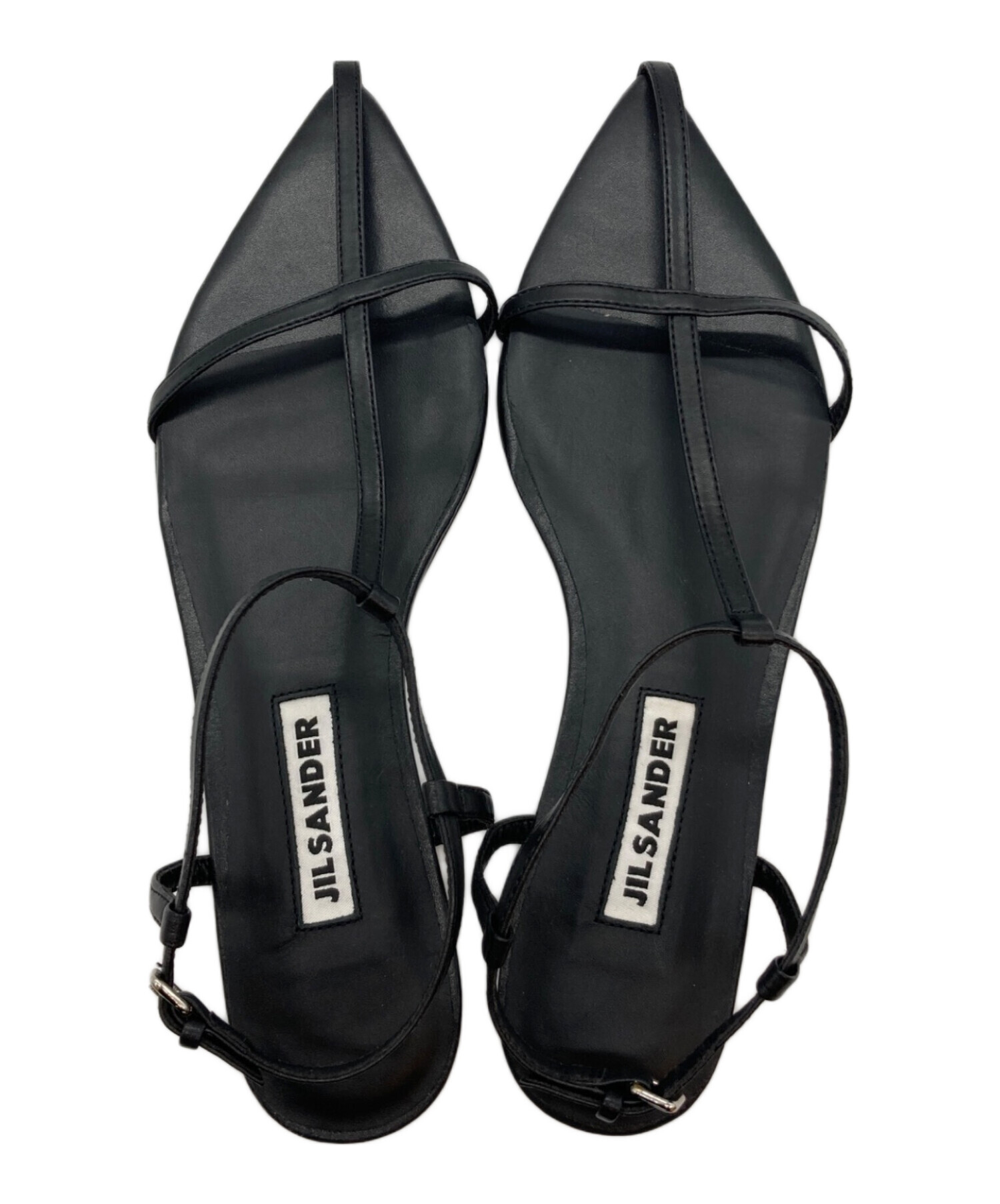 JIL SANDER ジルサンダー 泡だっ サンダル EU40(25cm位) 黒 【古着  