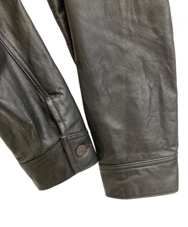 中古・古着通販】LEE (リー) レザートラッカージャケット ブラック