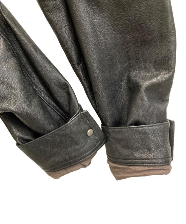 中古・古着通販】LEE (リー) レザートラッカージャケット ブラック