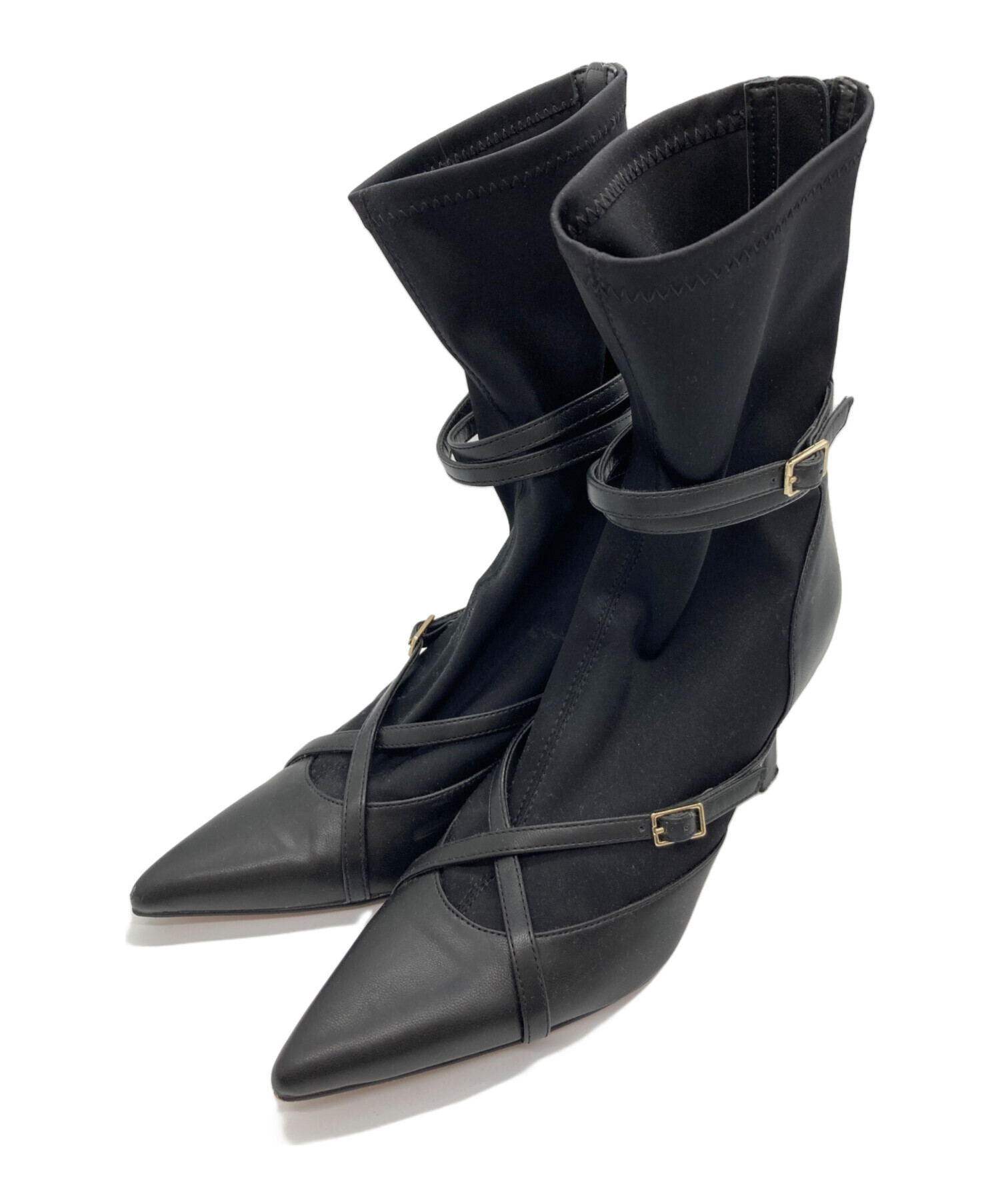 866 新品未使用 Her lip to Her lip to ブーツ36 黒 中古・古着通販】Her lip to (ハーリップトゥ) Double Belt Ankle