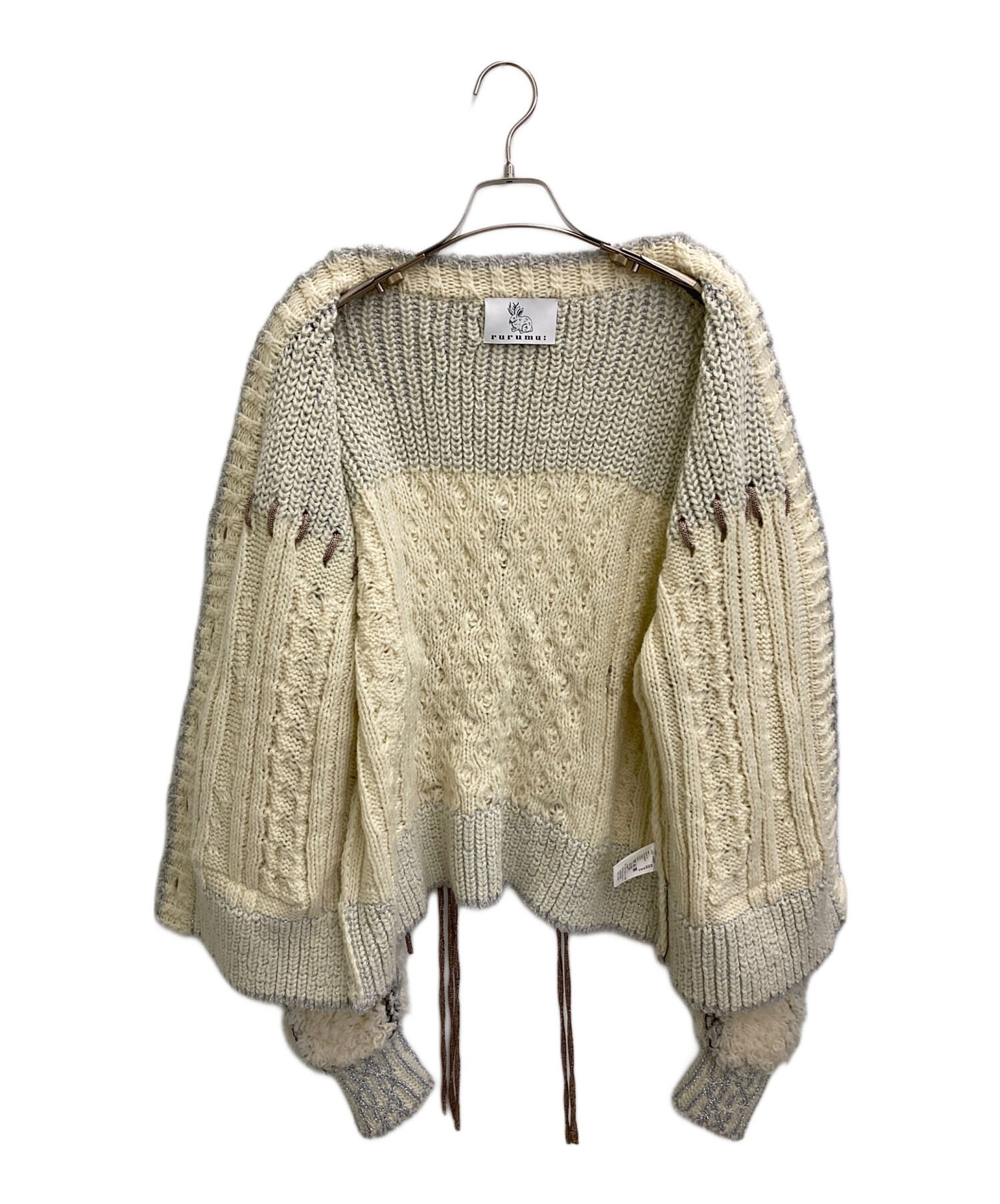 中古・古着通販】rurumu: (ルルムウ) Boa sleeve knit cardigan