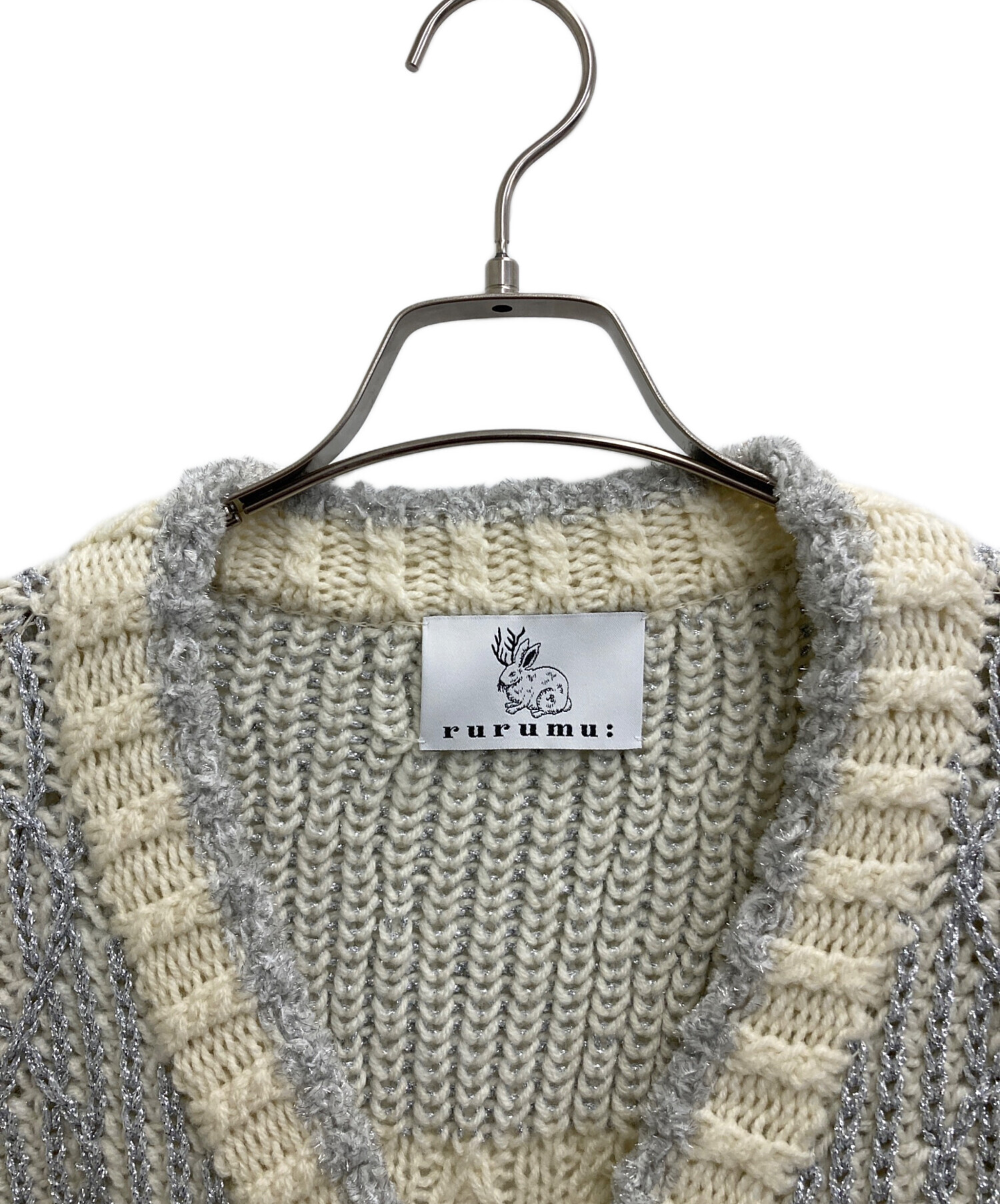 中古・古着通販】rurumu: (ルルムウ) Boa sleeve knit cardigan