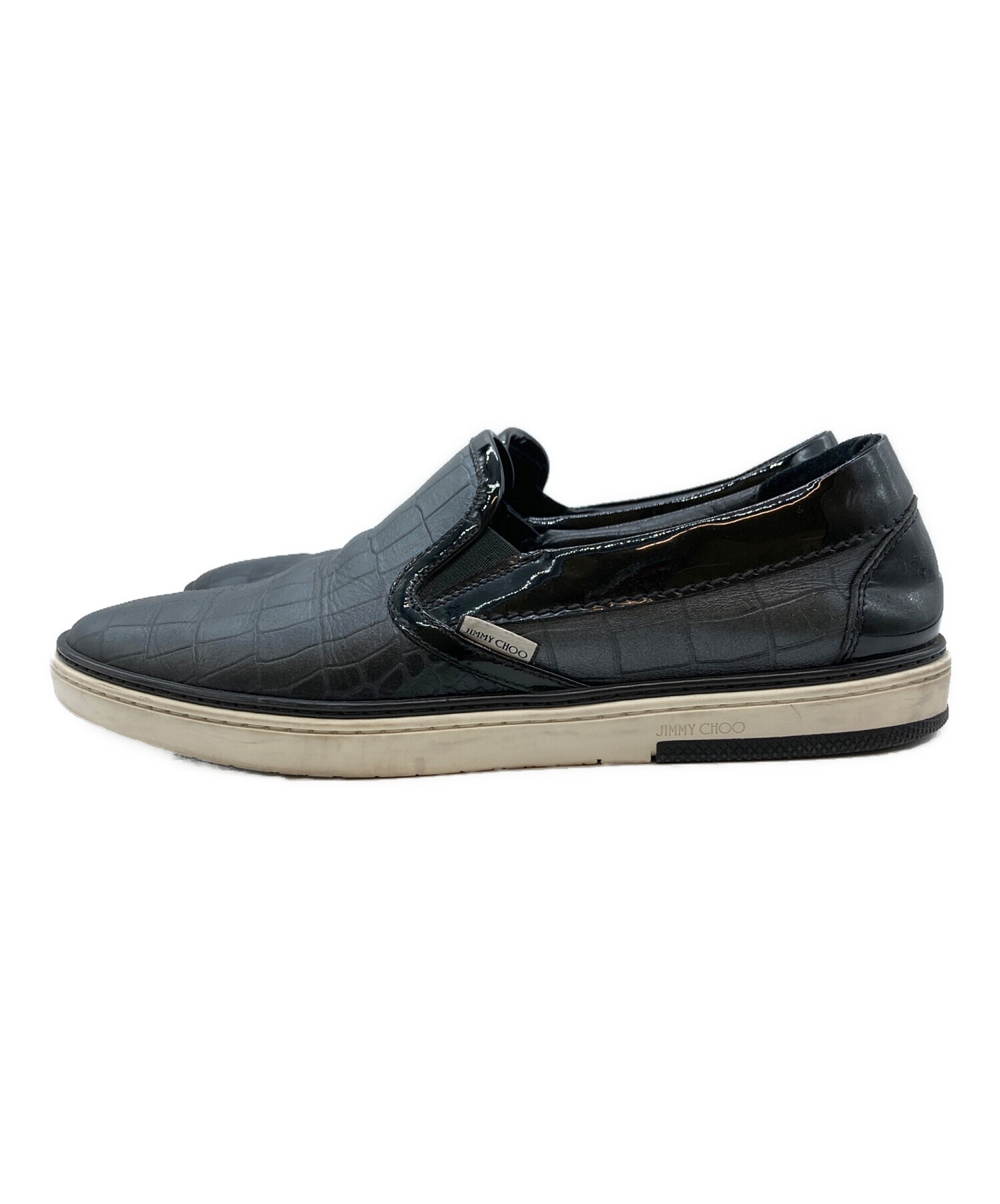 中古・古着通販】JIMMY CHOO (ジミーチュウ) スリッポン ブラック 