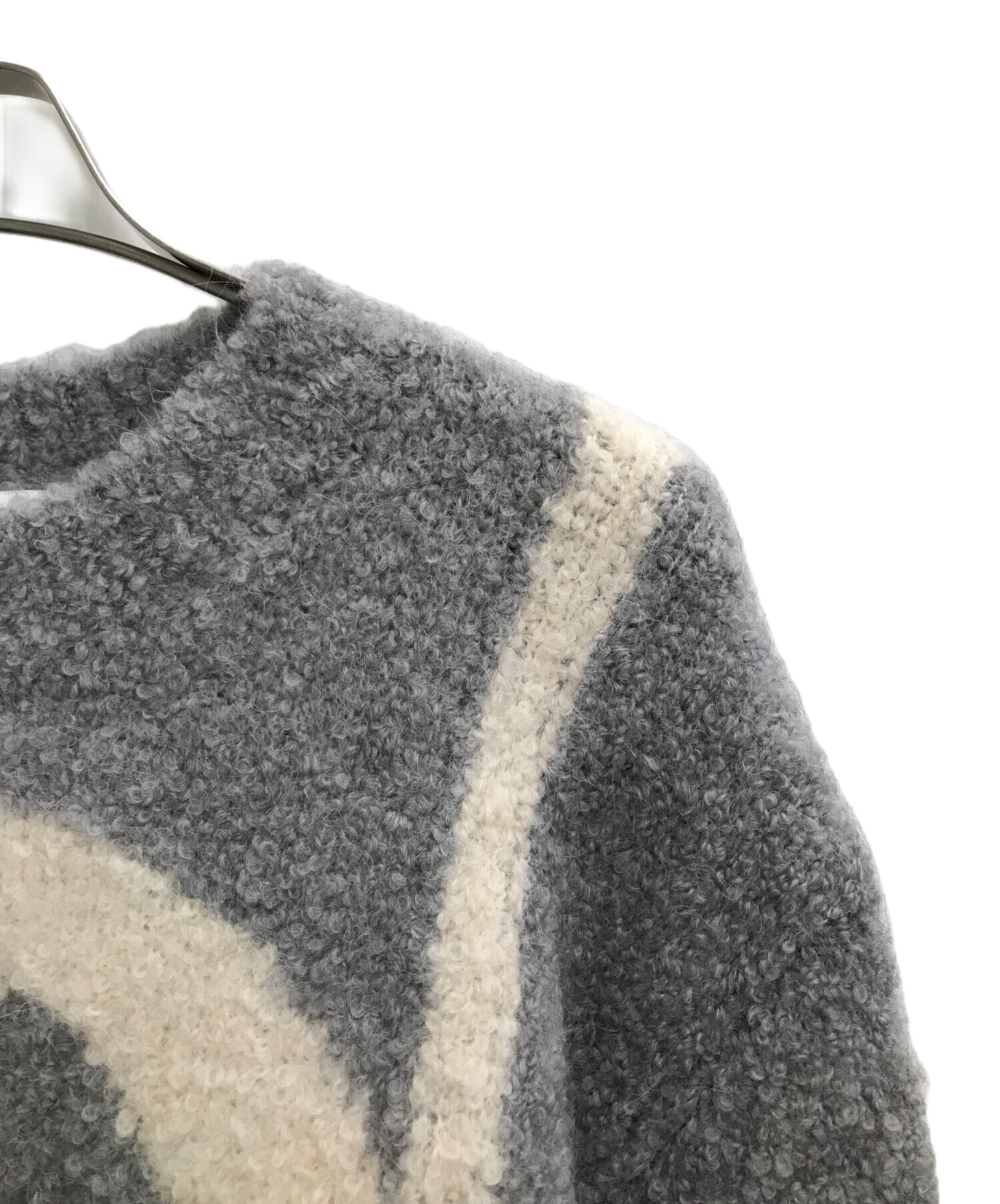 marimekko マリメッコ ニット・セーター S ベージュx黒(総柄) 【古着】【中古】 marimekko - marimekko マリメッコ ニット・セーター S ベージュx黒(総