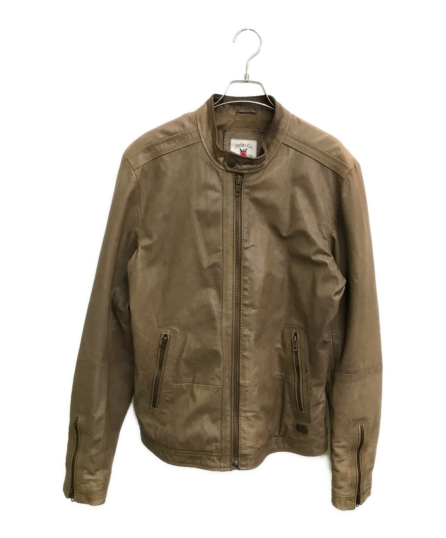 中古・古着通販】DIESEL (ディーゼル) ゴートレザーブルゾン ベージュ 