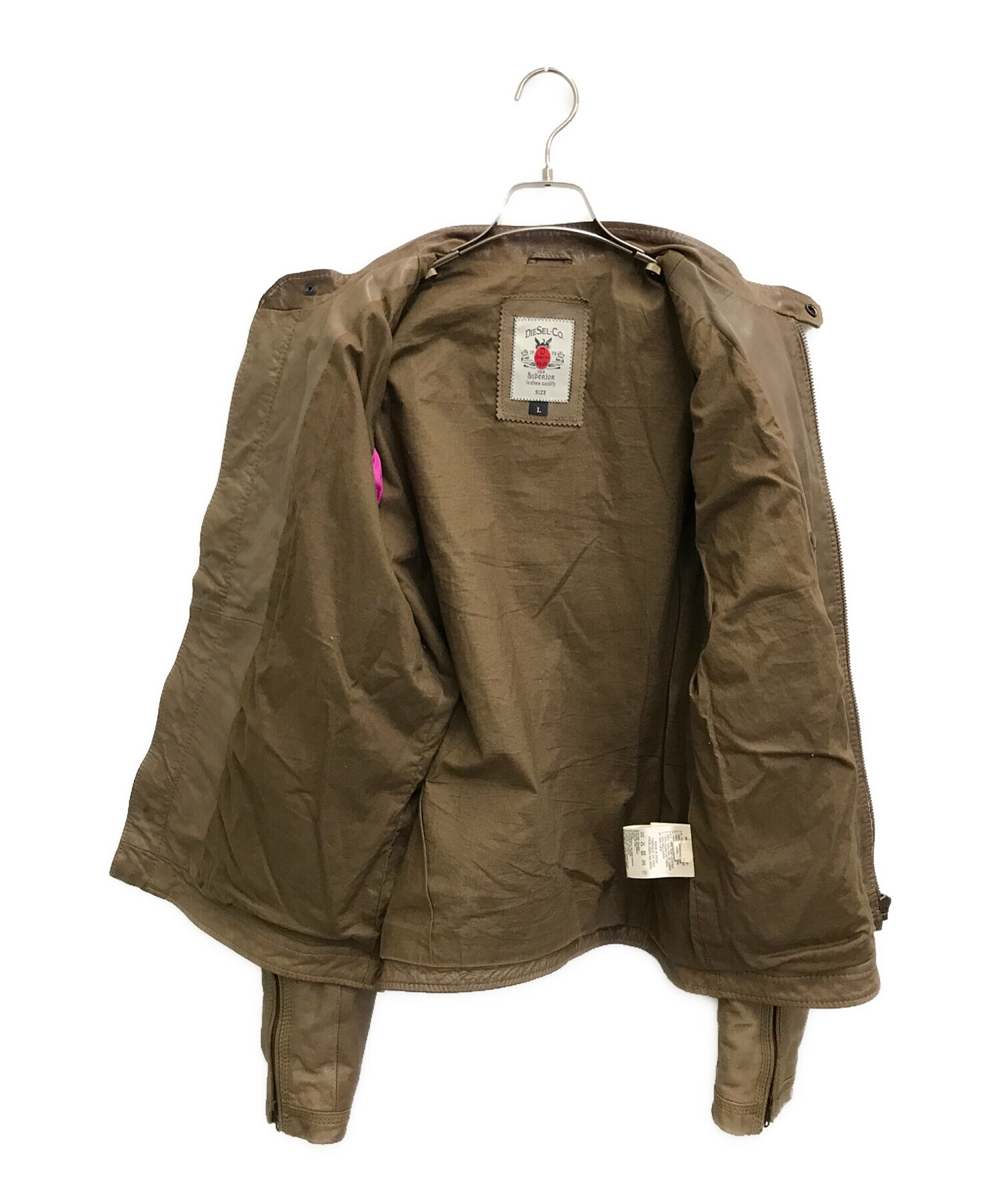 中古・古着通販】DIESEL (ディーゼル) ゴートレザーブルゾン ベージュ 