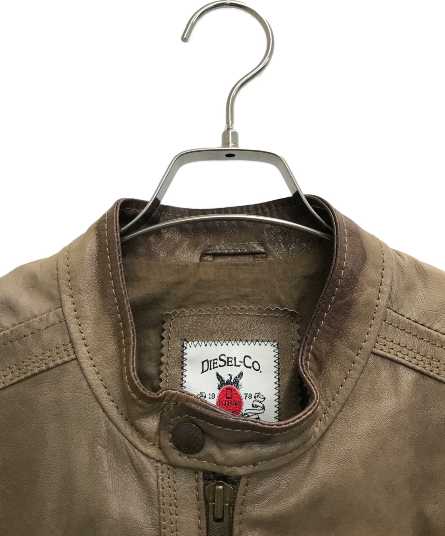 中古・古着通販】DIESEL (ディーゼル) ゴートレザーブルゾン ベージュ 