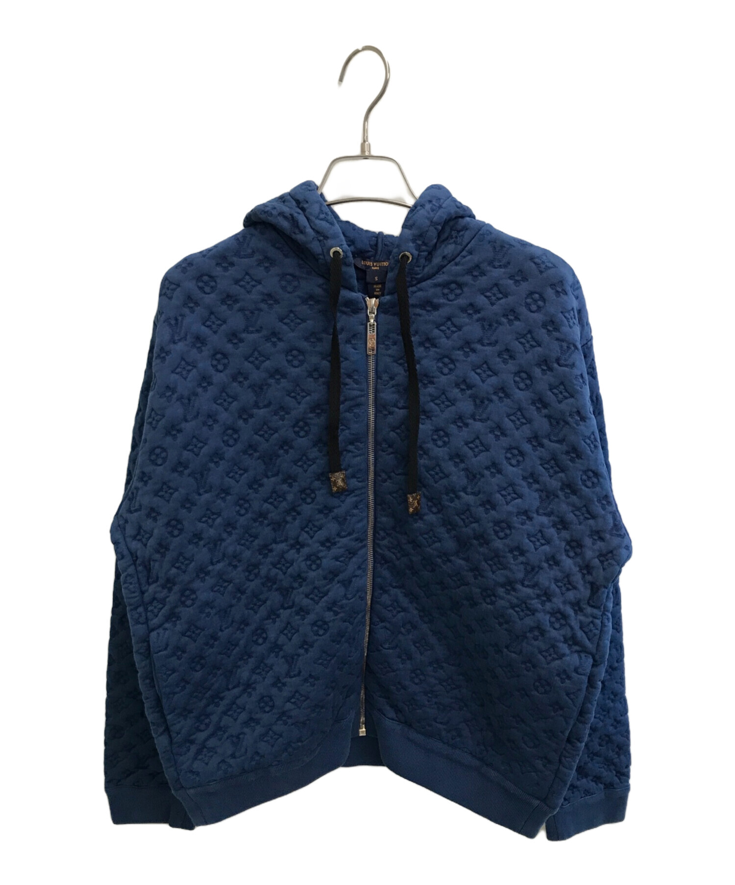 ルイヴィトンLOUISVUITTONパーカーフラワーキルテッドフーディXS ルイ