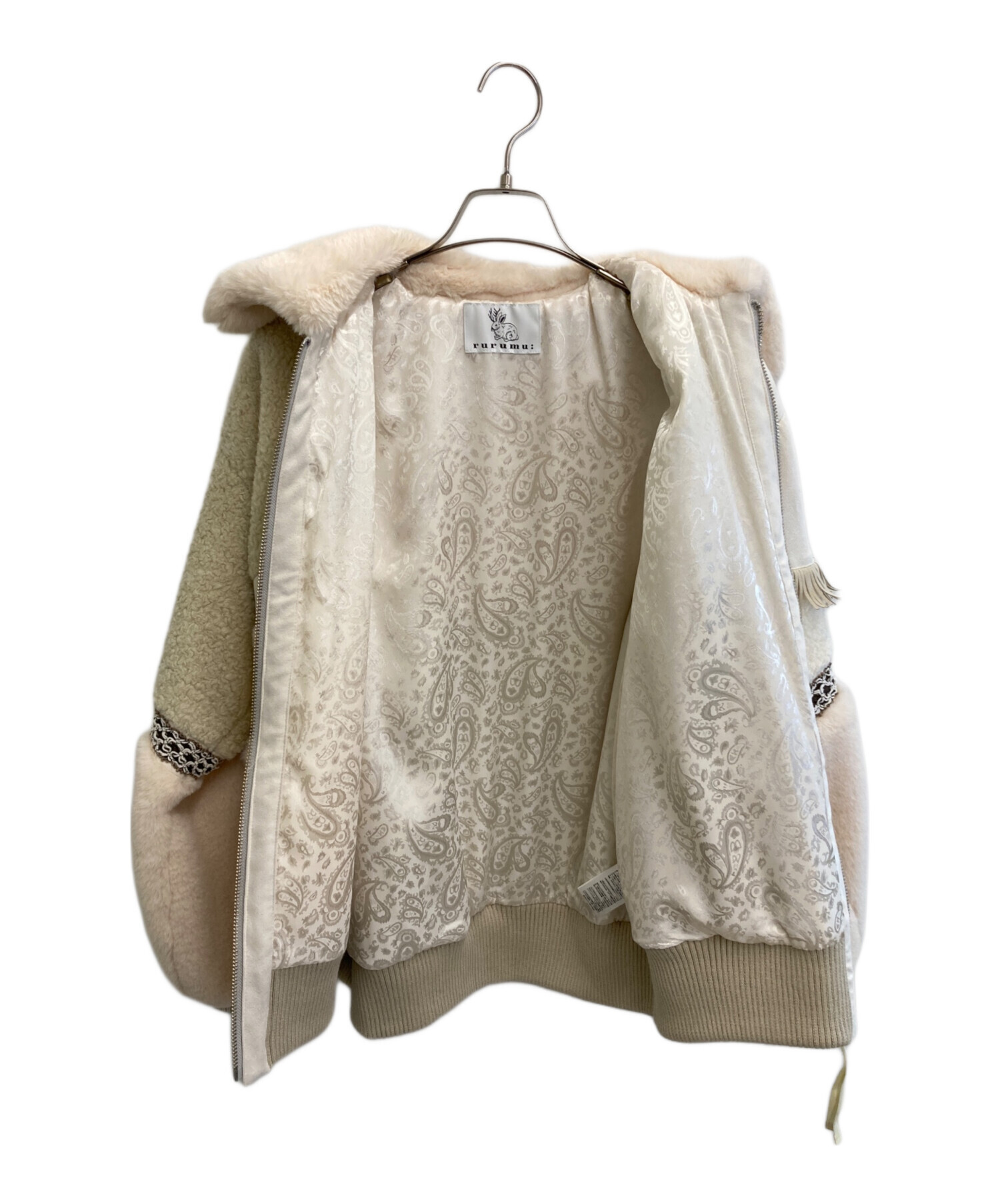 中古・古着通販】rurumu: (ルルムウ) color block boa pile 中古・古着通販】rurumu: (ルルムウ) color block boa pile