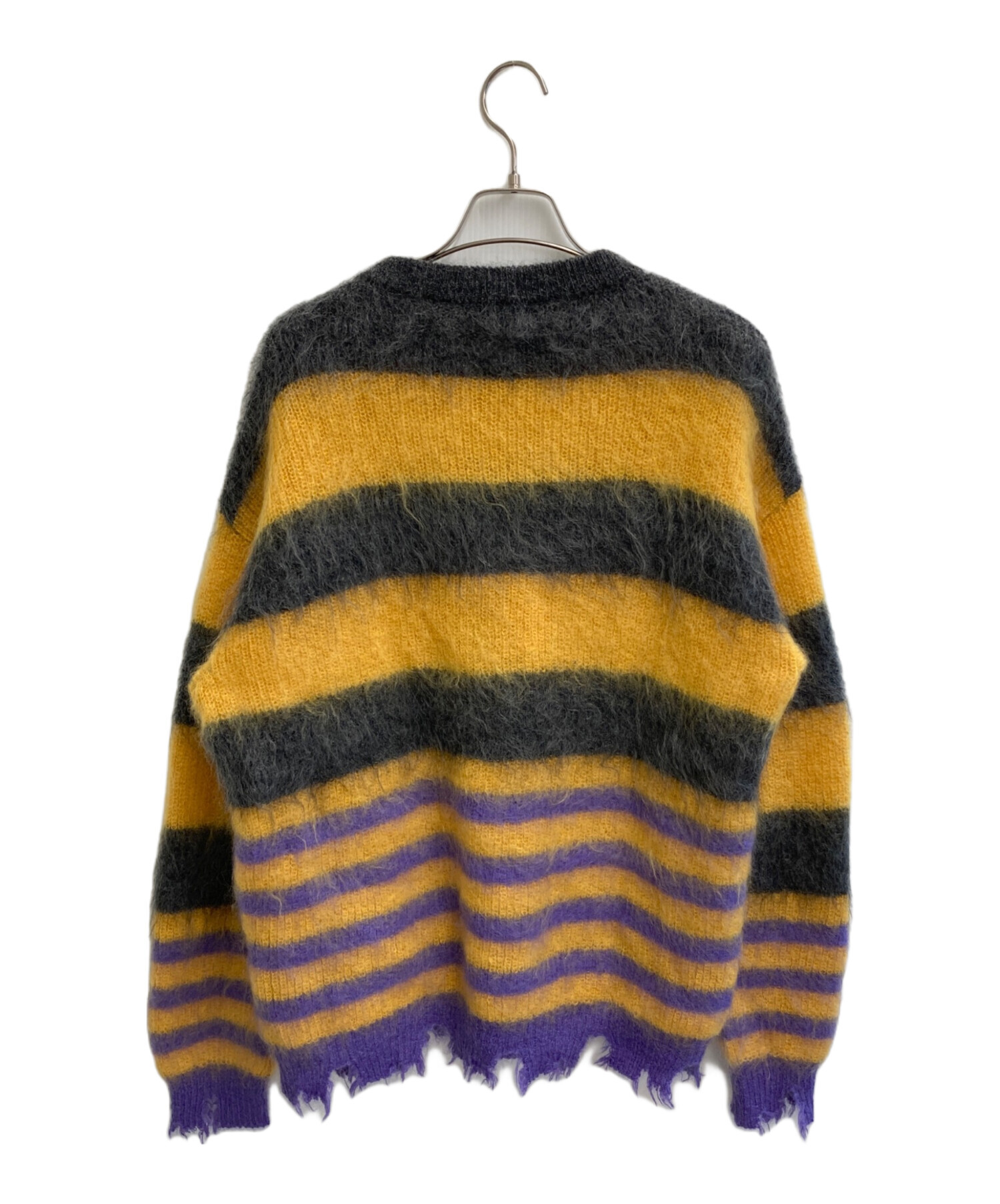 中古・古着通販】KIDILL (キディル) MOHAIR BORDER KNIT グレー 