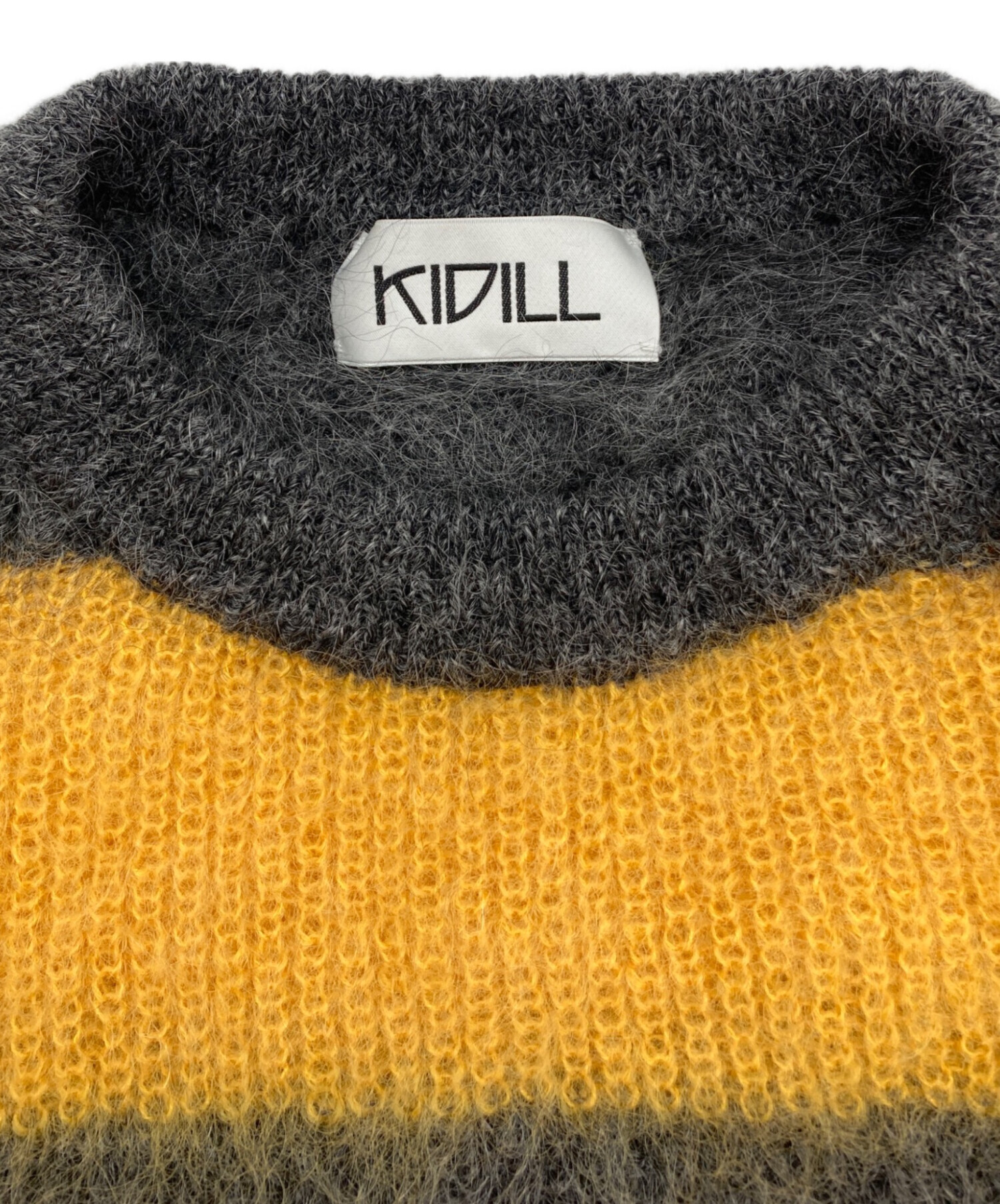 中古・古着通販】KIDILL (キディル) MOHAIR BORDER KNIT グレー