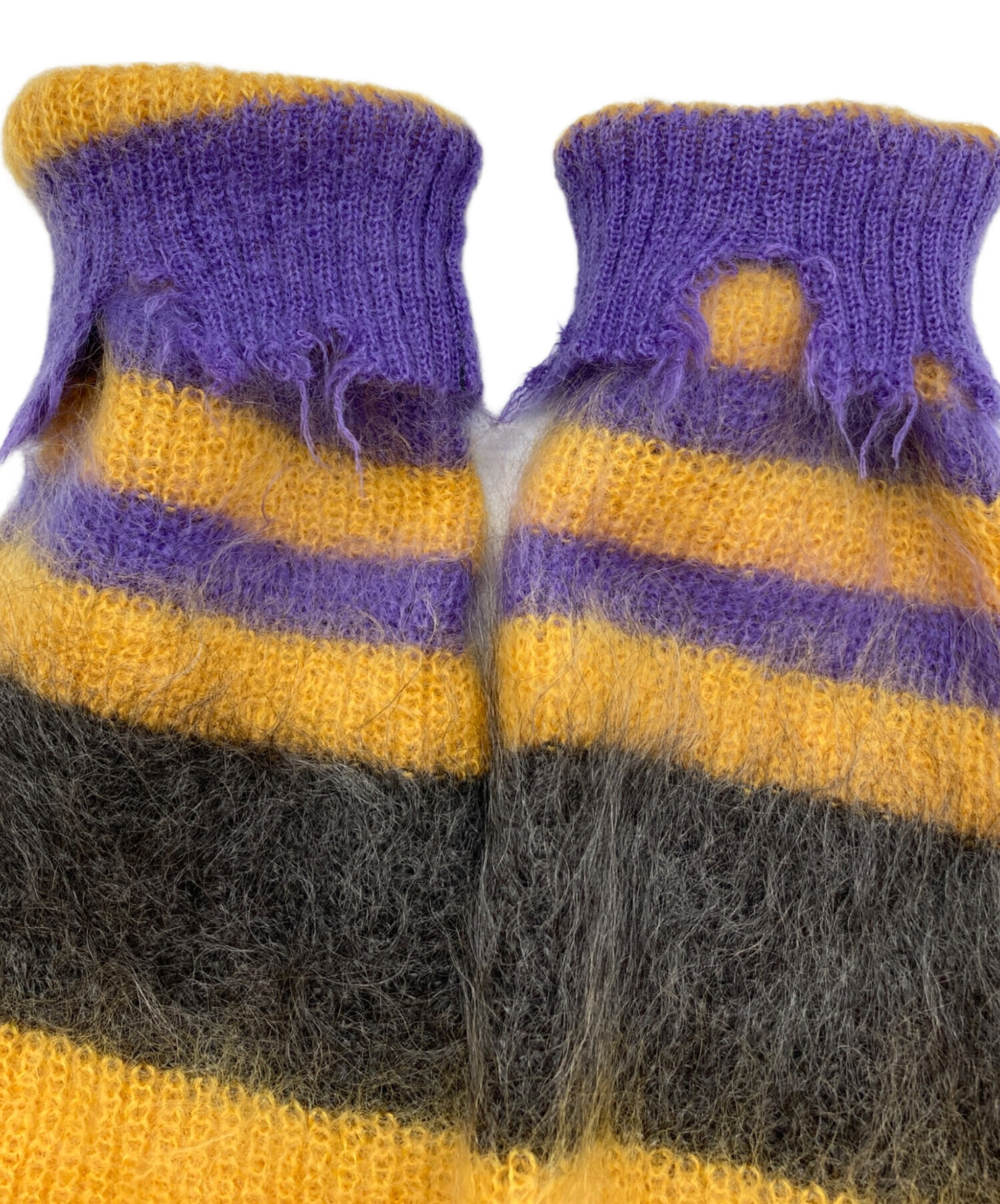 中古・古着通販】KIDILL (キディル) MOHAIR BORDER KNIT グレー