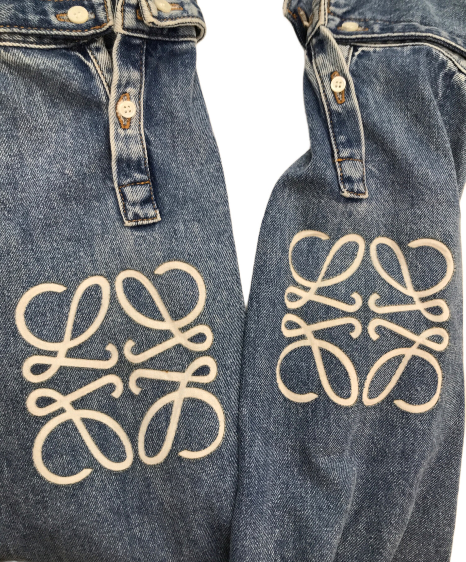中古・古着通販】LOEWE (ロエベ) クロップドデニムシャツ インディゴ 