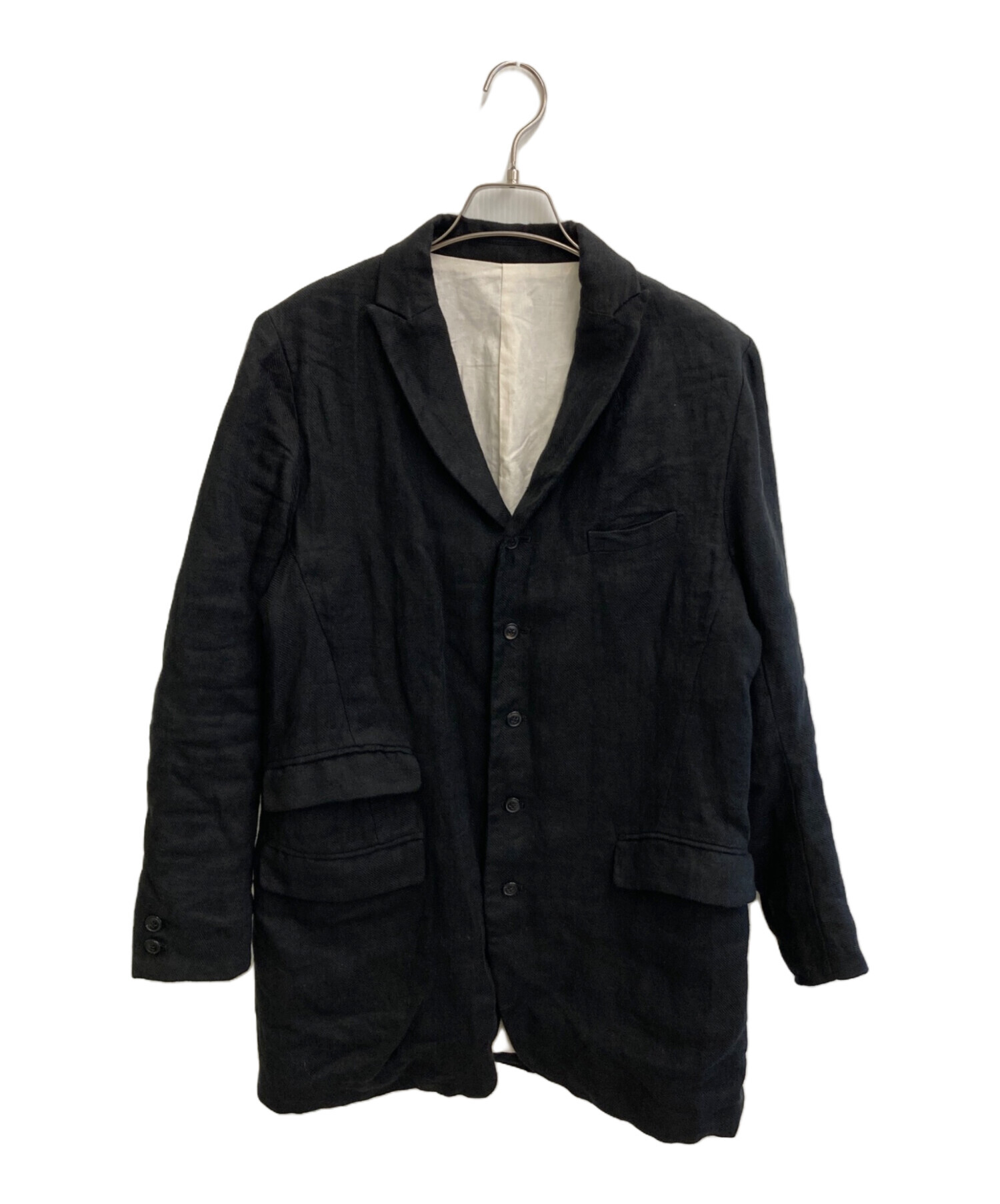 suzuki takayuki リネン 黒 テーラードジャケット 中古・古着通販】SUZUKI TAKAYUKI (スズキタカユキ) リネンジャケット
