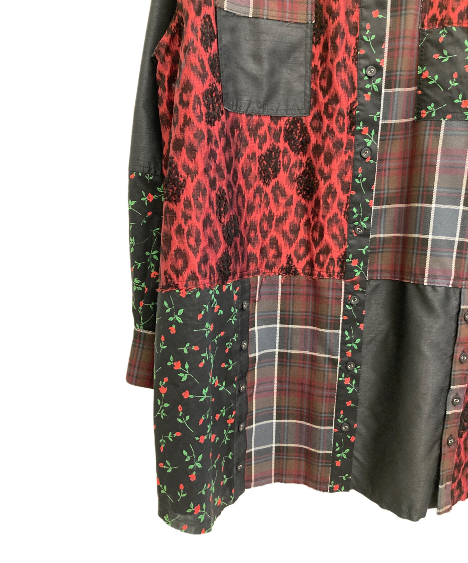 中古・古着通販】rurumu (ルルムウ) patchwork oversized shirt