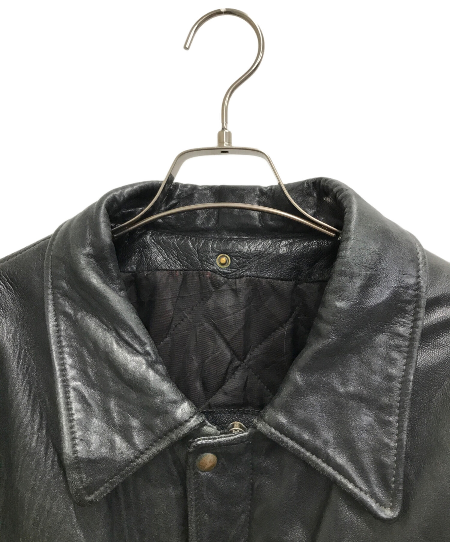 中古・古着通販】VERA PELLE (ベラペレ) レザーブルゾン ブラック