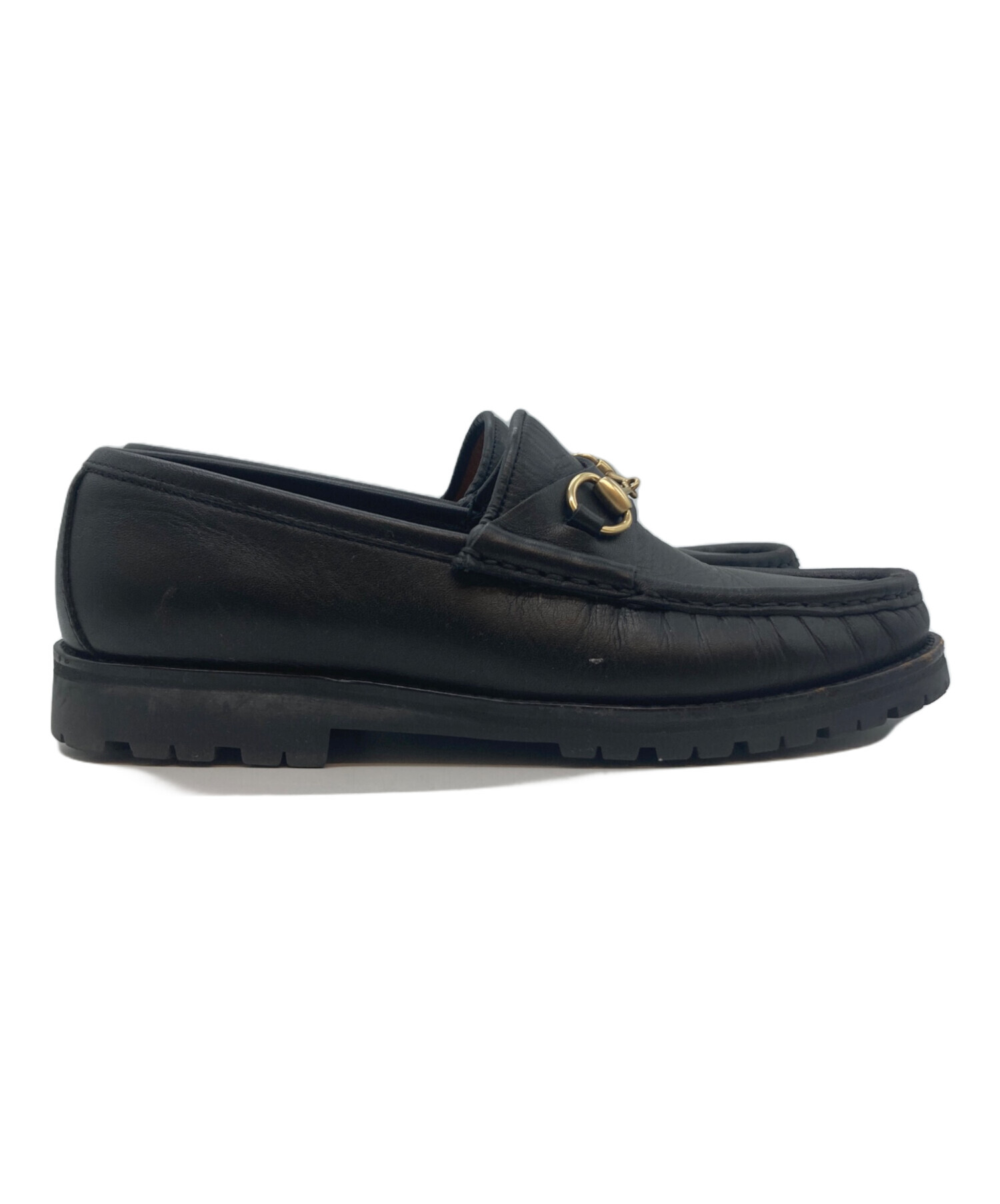 中古・古着通販】GUCCI (グッチ) ホースビットローファー ブラック 
