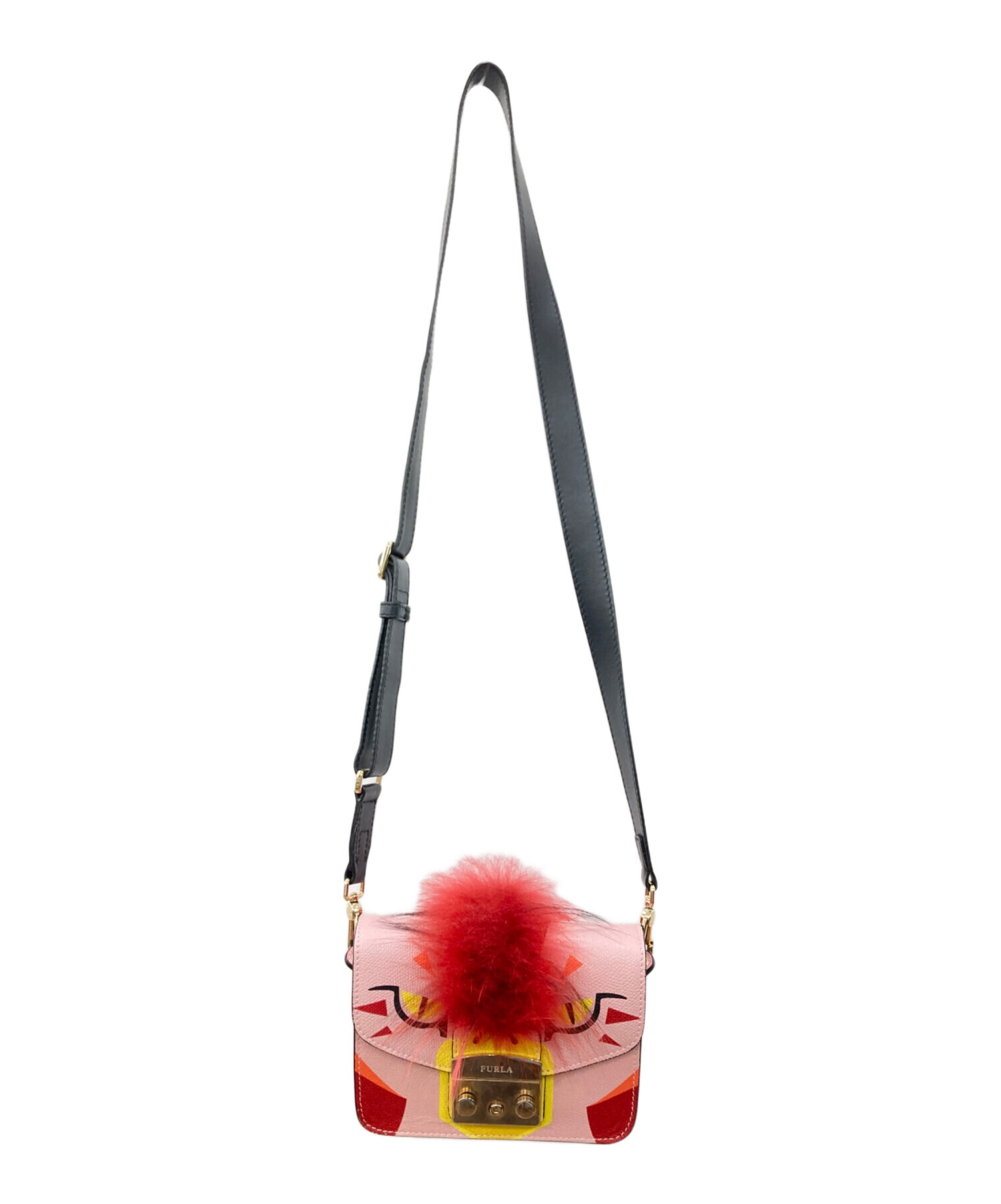 フルラショルダーバッグ 中古・古着通販】FURLA (フルラ) ショルダーバッグ ブラック｜ブランド