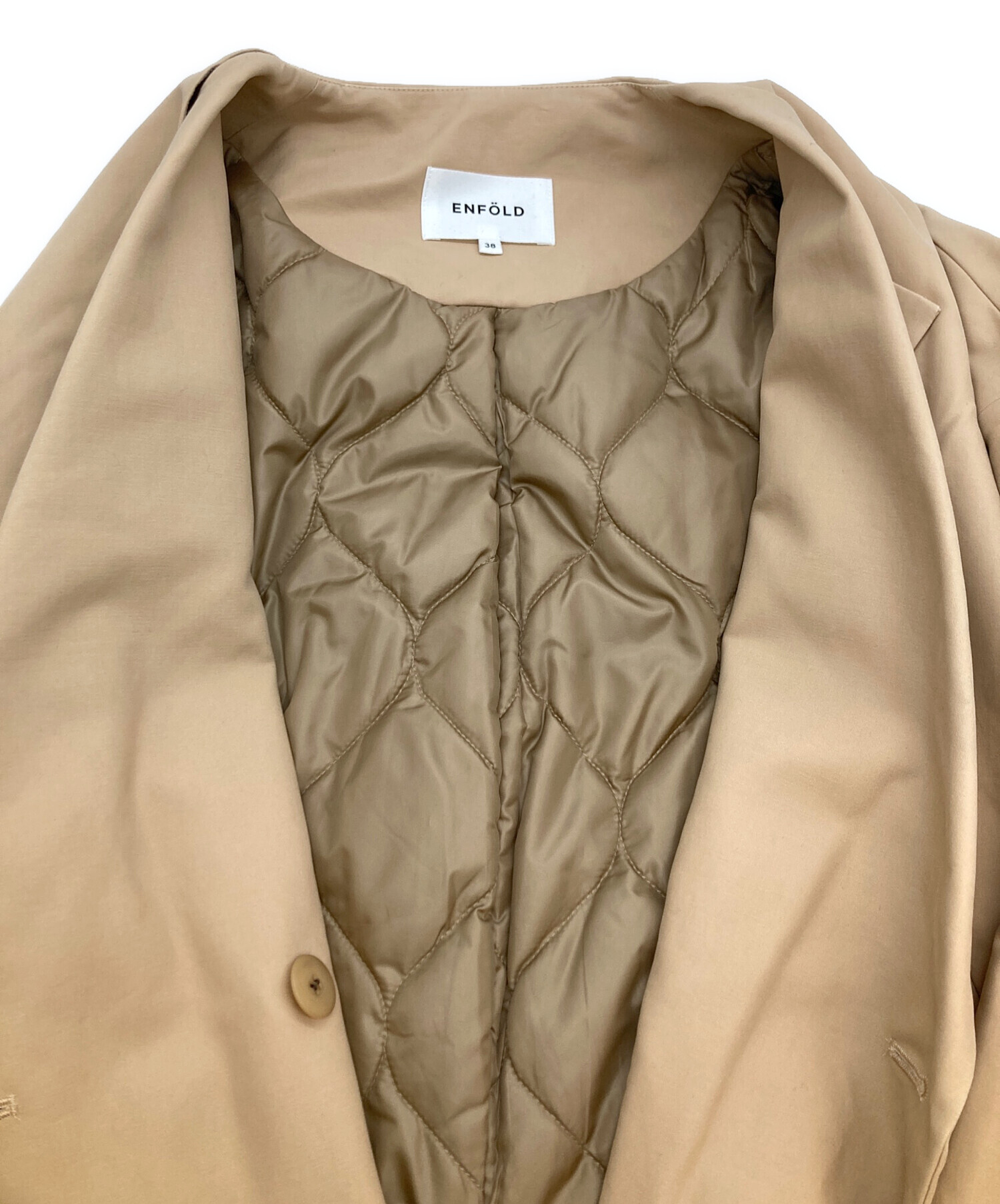 中古・古着通販】ENFOLD (エンフォルド) 中綿ノーカラートレンチコート