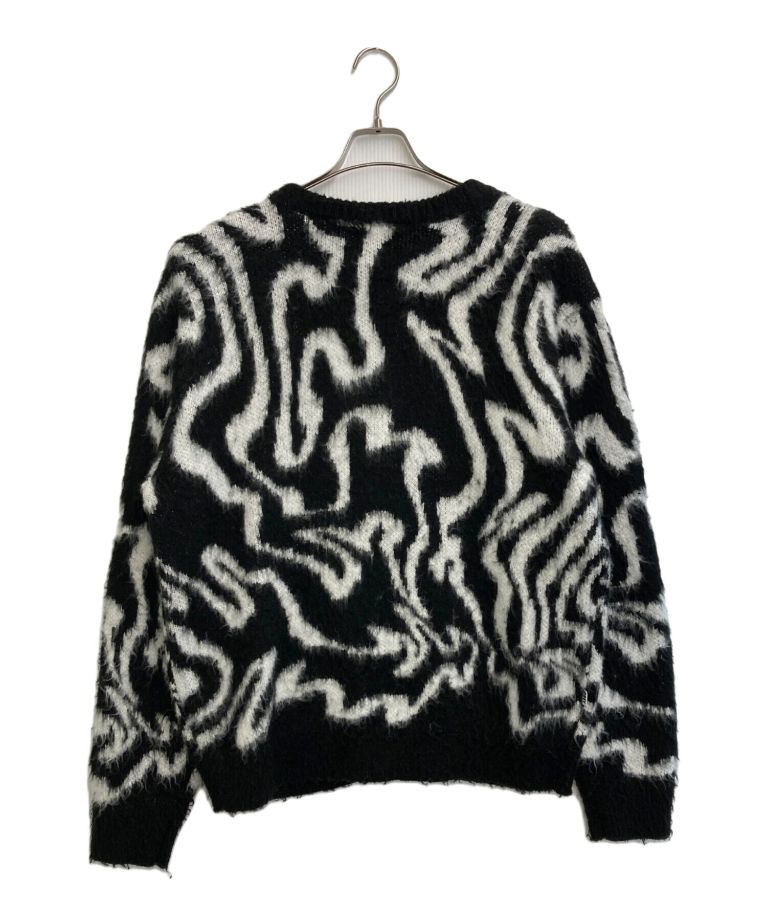 中古・古着通販】OBEY (オベイ) カーディガン ブラック×ホワイト 