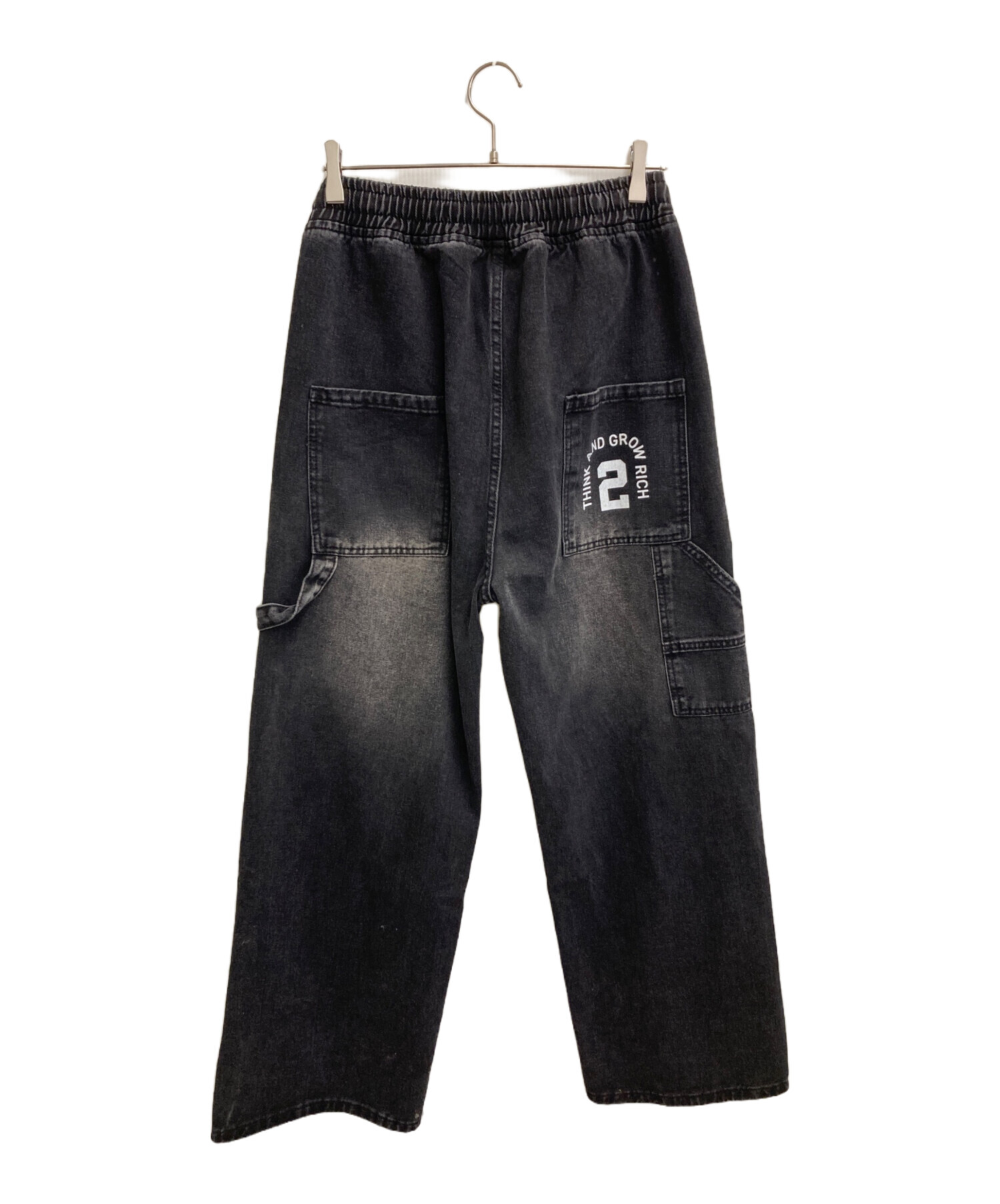 Bagarchデニム カーゴパンツ ブラック 中古・古着通販】BAGARCH (バガーチ) ダブルニーデニムパンツ ブラック