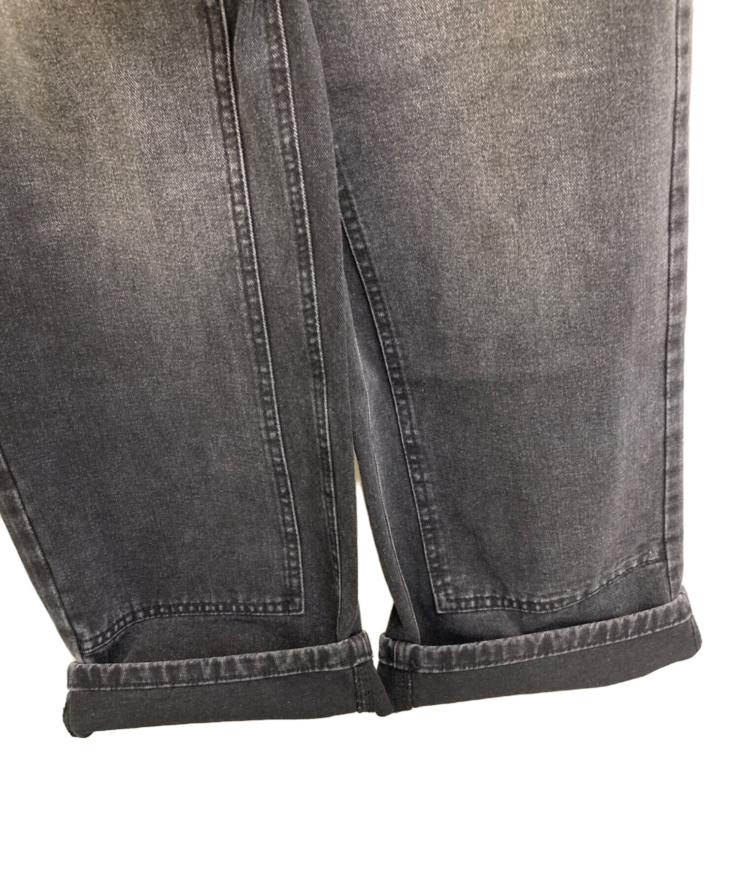 中古・古着通販】BAGARCH (バガーチ) ダブルニーデニムパンツ ブラック