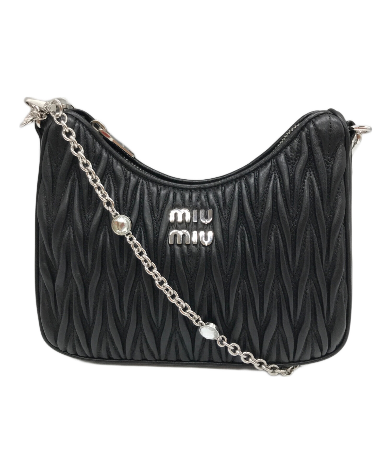 MIU MIU レザー 2wayバッグ 中古・古着通販】MIU MIU (ミュウミュウ) 2WAYバッグ NERO サイズ