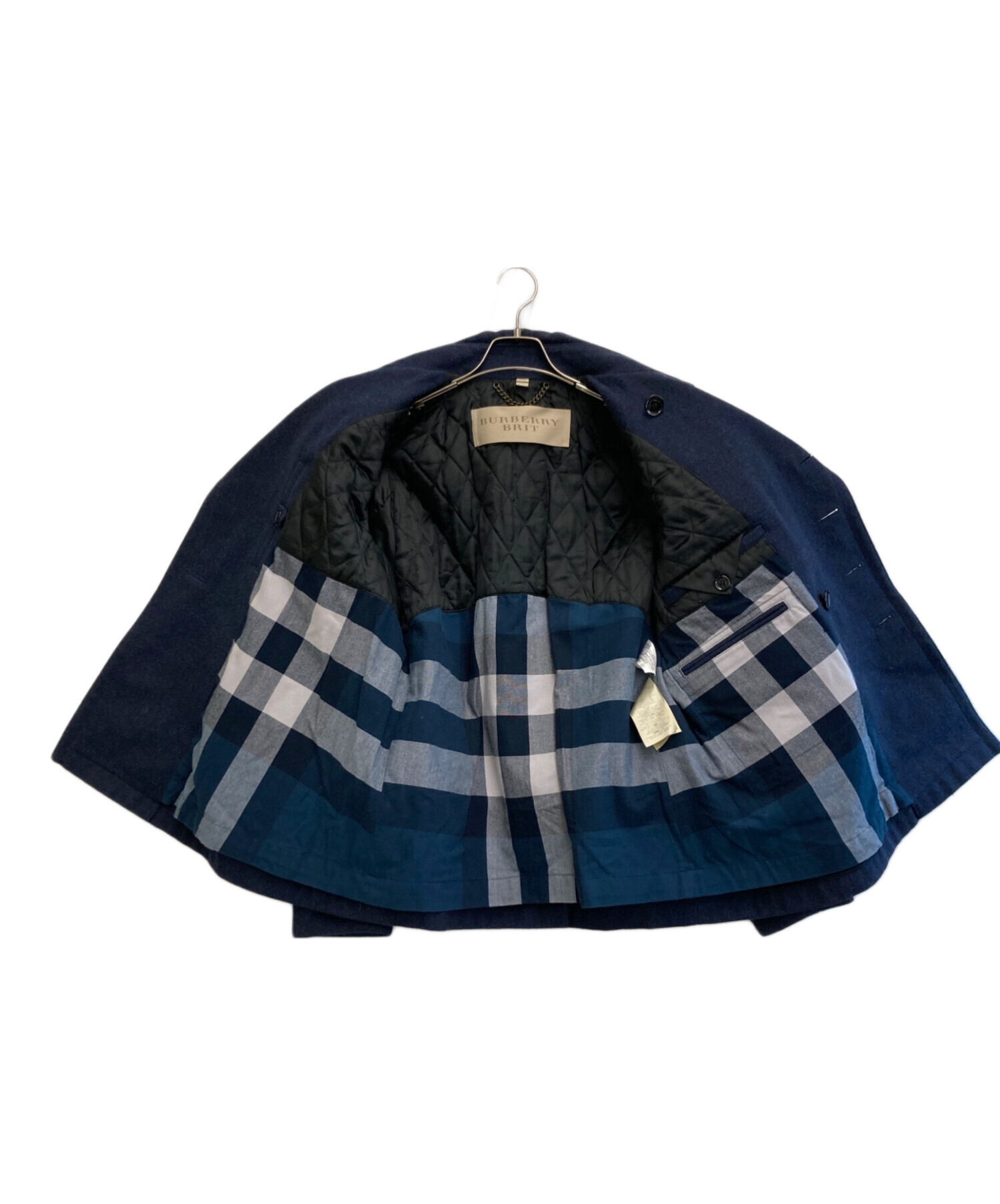 burberry brit バーバリーブリット　ロイヤルネイビー 中古・古着通販】BURBERRY BRIT (バーバリーブリット) ウールPコート