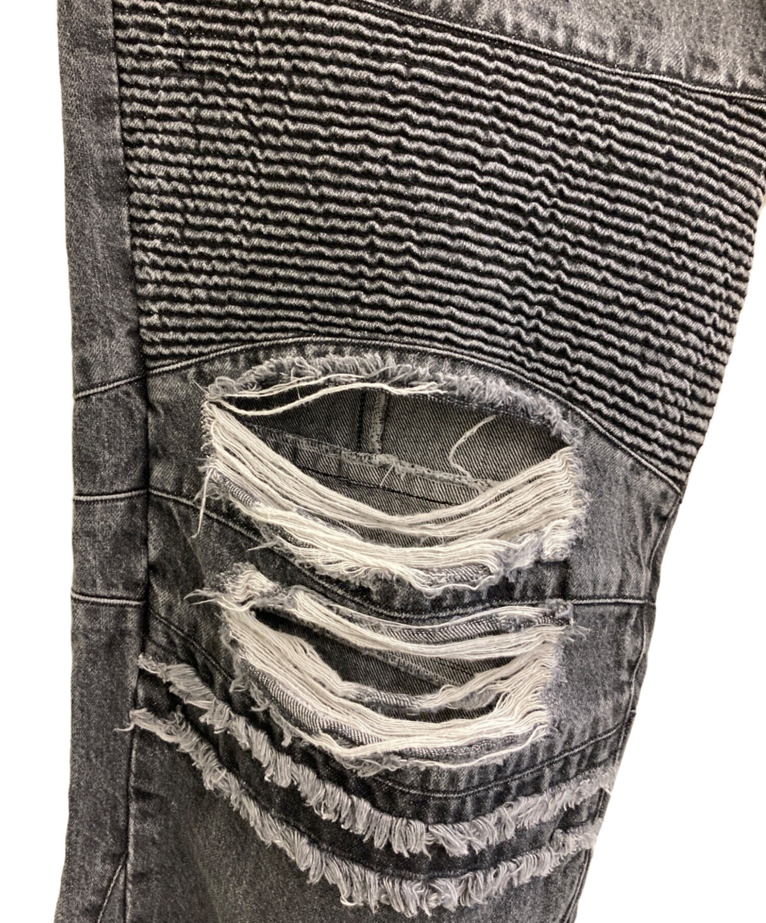 中古・古着通販】libere (リベーレ) DENIM BIKER BAGGY PANTS ブラック 