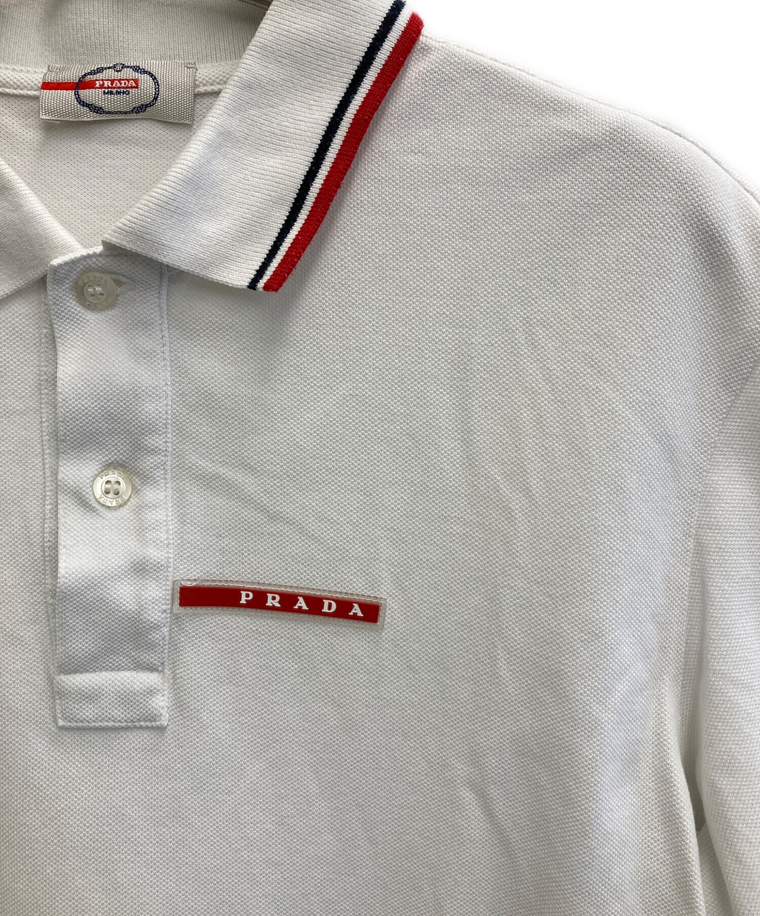 中古・古着通販】PRADA (プラダ) ポロシャツ ホワイト サイズ:M 