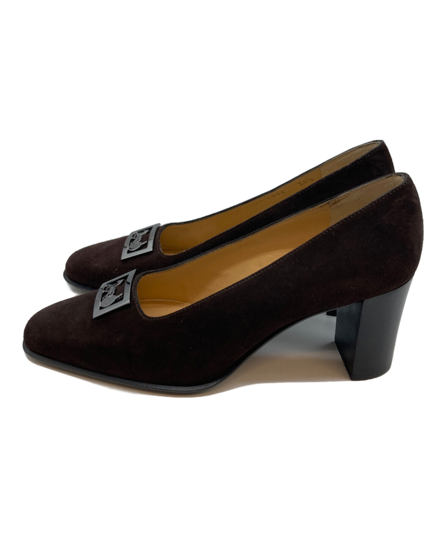 中古・古着通販】CELINE (セリーヌ) スウェードパンプス ブラウン