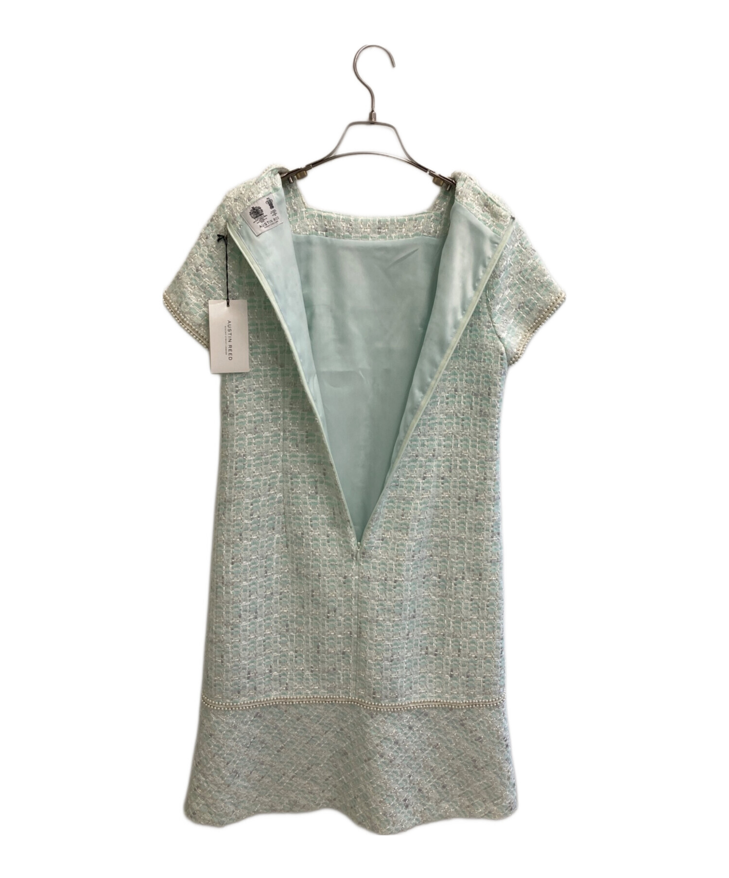【タグ付き未使用】オースチンリード　ツイード切り替えワンピース　ミントグリーン 中古・古着通販】Austin Reed (オースチン リード) ツイードワンピース