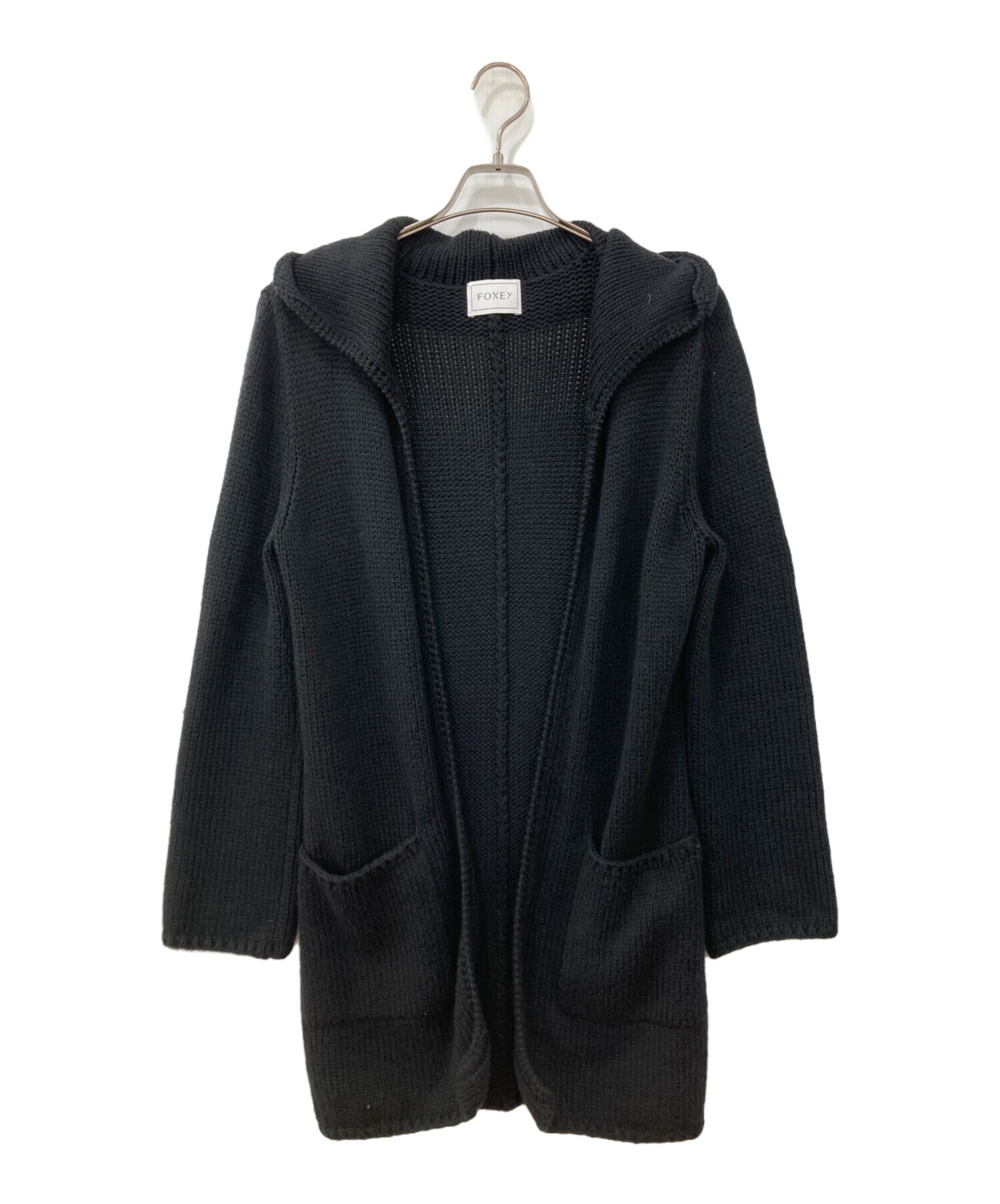 中古・古着通販】FOXEY (フォクシー) ニットカーディガン ブラック