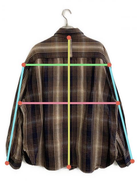 中古・古着通販】ROTOL (ロトル) Big Flannel Shirts ブラウン サイズ