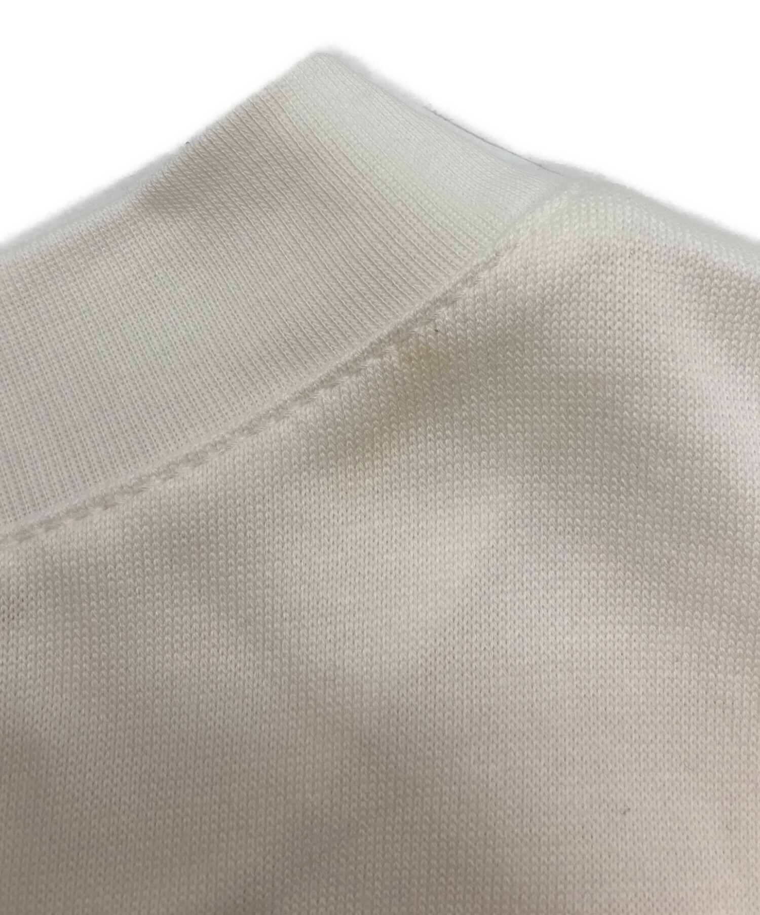 新品定価以下Suvin Cotton Jersey Emboridery Top Mame Kurogouchi：Suvin Cotton Jersey Emboridery Top - WHITE