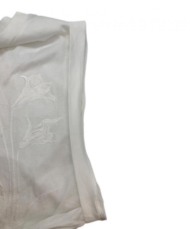 美品 23SS Mame Kurogouchi マメクロゴウチ Suvin Cotton Jersey Emboridery Top ブラウス MM23PF-JS704 サイズ2 ホワイト レディース 古着 中古 USED 美品 23SS Mame Kurogouchi マメクロゴウチ Suvin Cotton Jersey