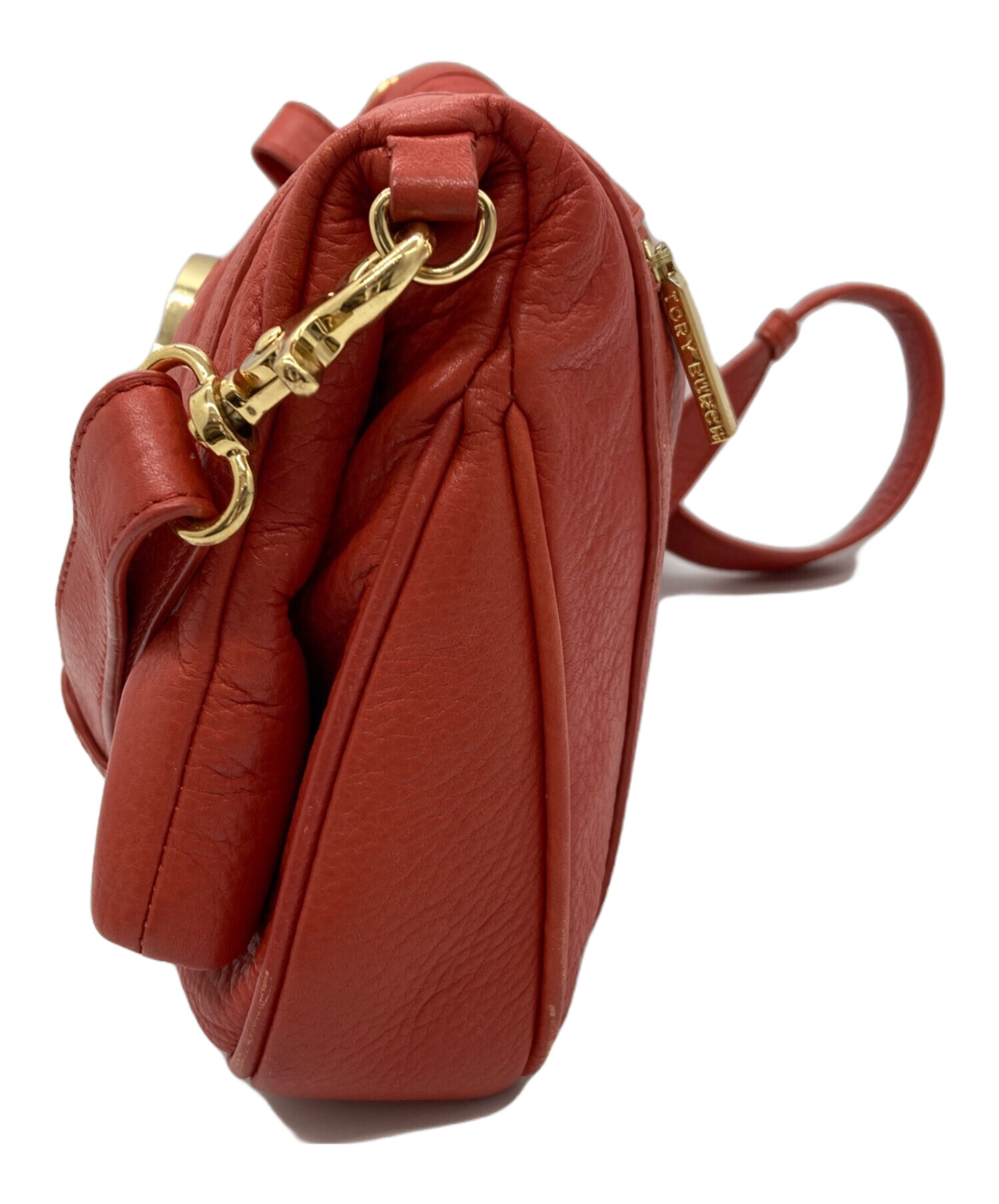 TORY BURCH トリーバーチ ショルダーバッグ  赤 【古着】【中古】【送料無料】 中古・古着通販】TORY BURCH (トリーバーチ) サフィアーノレザー