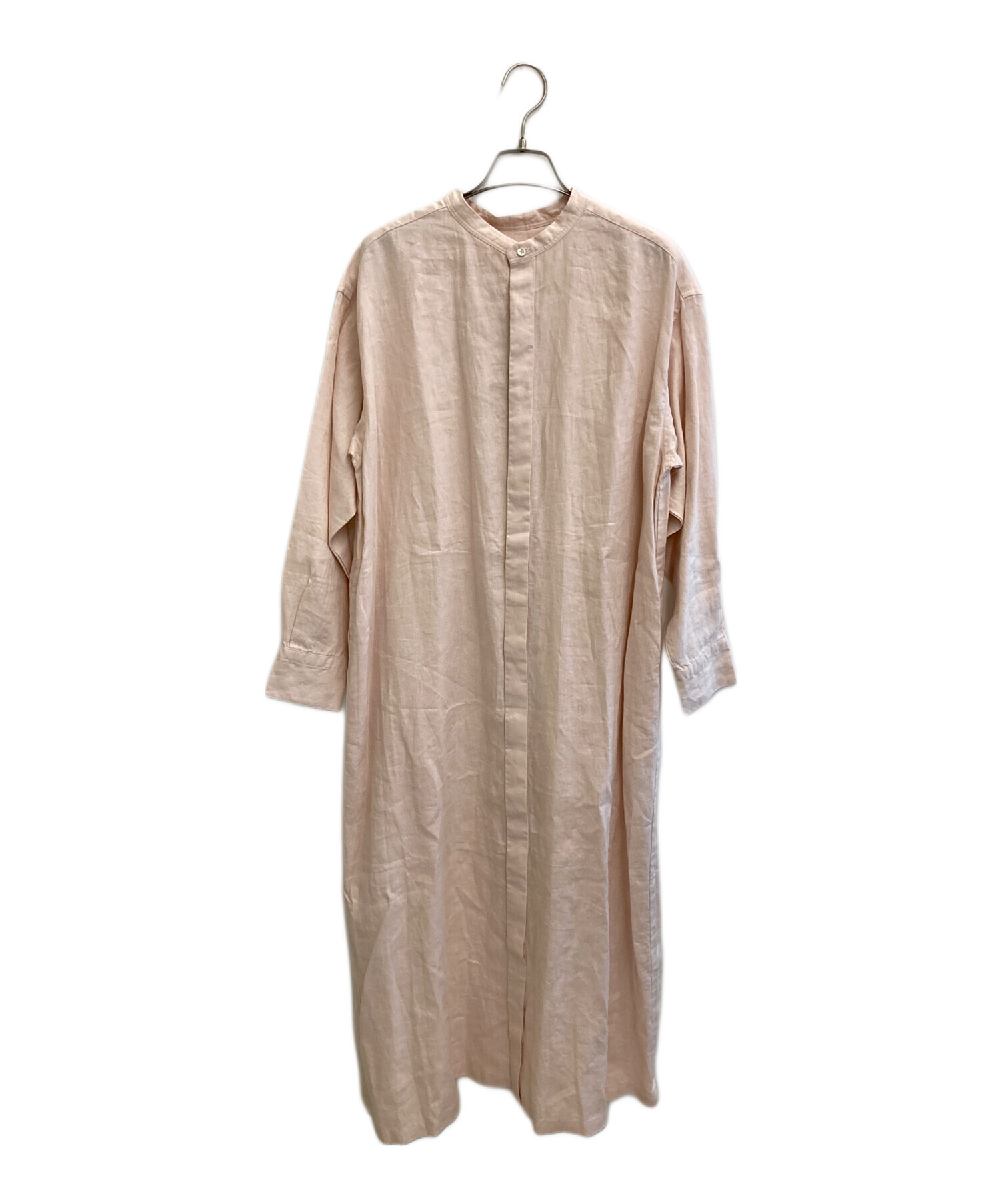 中古・古着通販】kagure (カグレ) リネンシャツワンピース ピンク