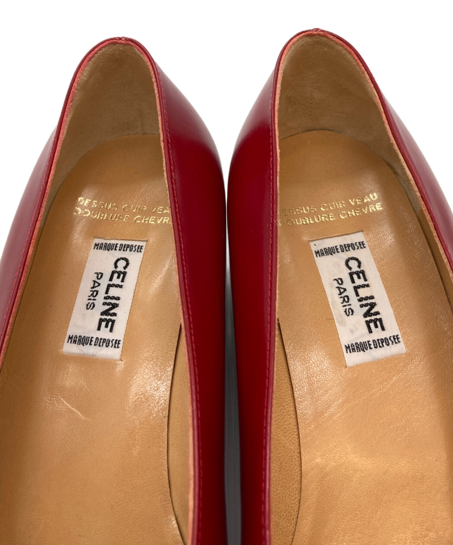 セリーヌ CELINE スエードパンプス 37 1/2 TRIOMPHE SLIDE IN SUEDE CALFSKIN - BEIGE | CELINE