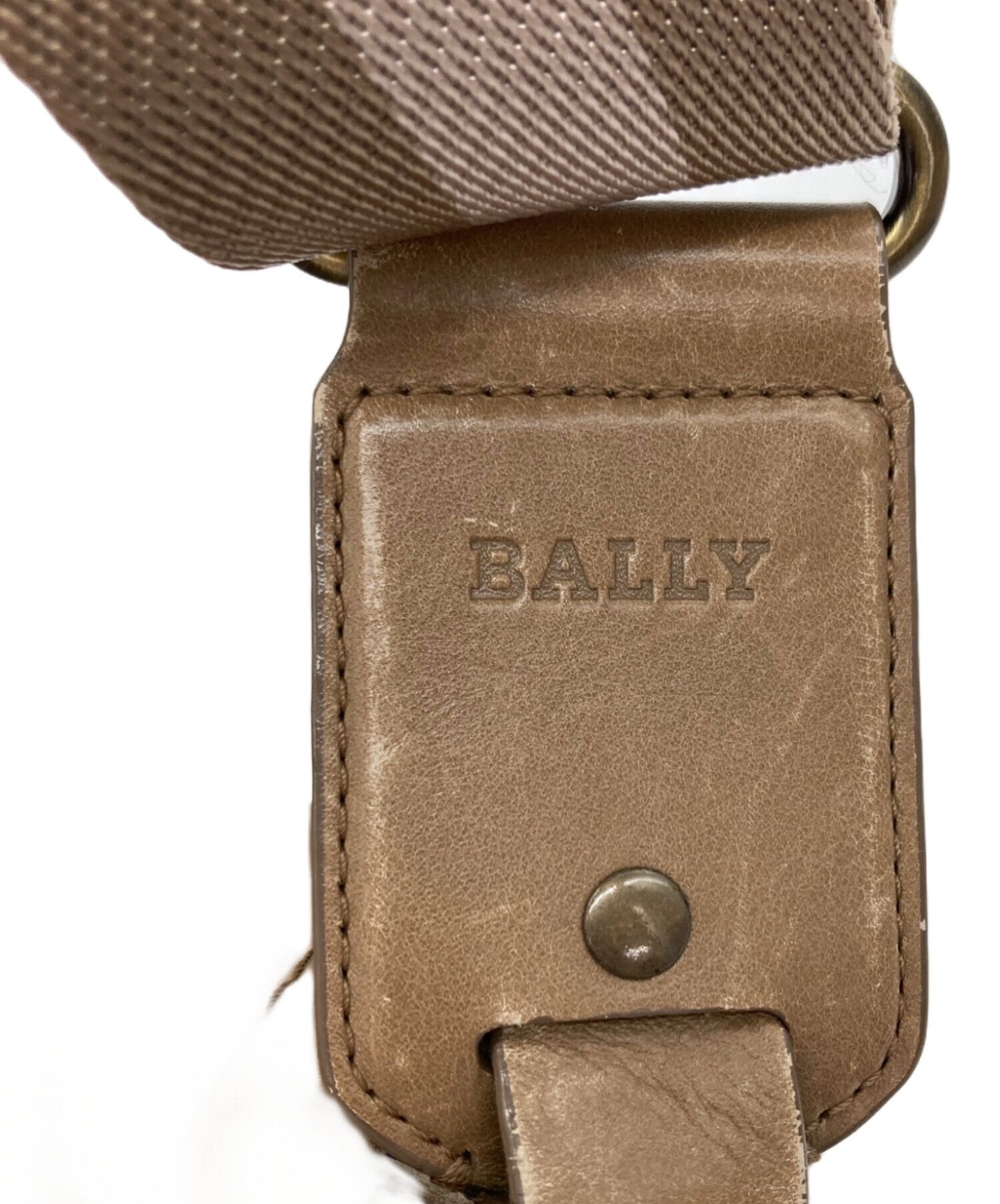 中古・古着通販】BALLY (バリー) レザーショルダーバッグ ベージュ 