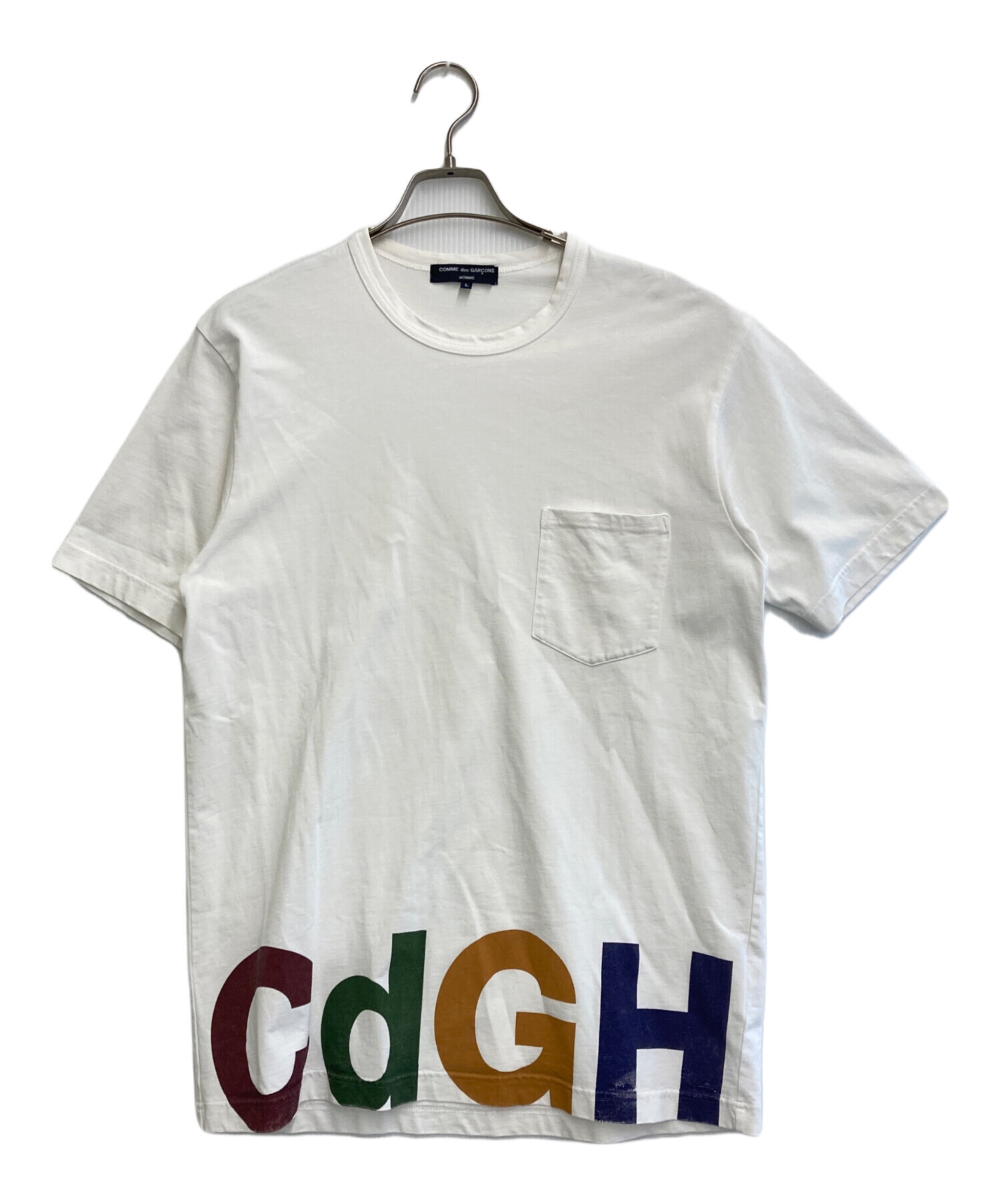 希少コムデギャルソンオム 田中オム 90s ロゴプリントTシャツ