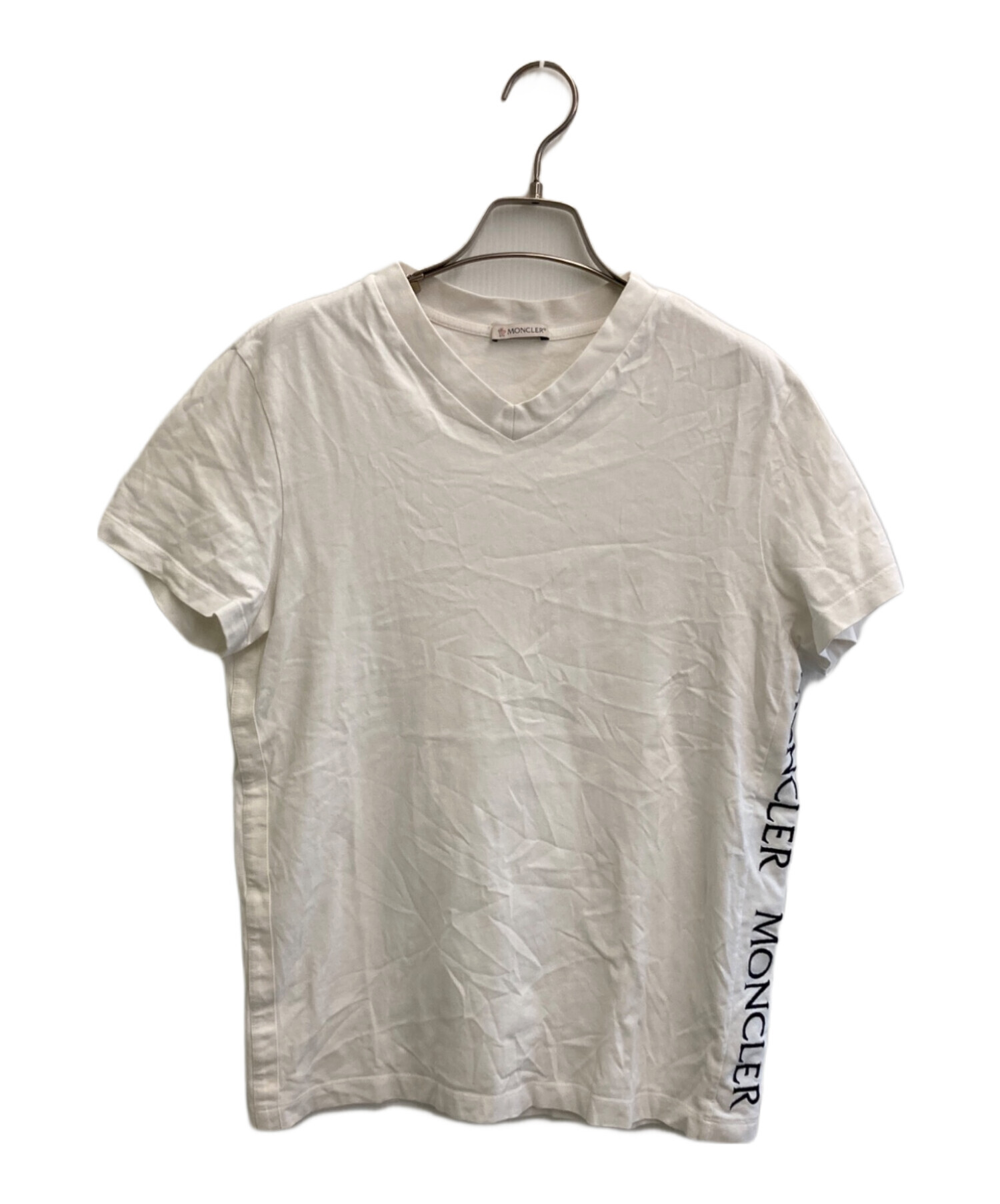 MONCLER ホワイト Vネック Tシャツ