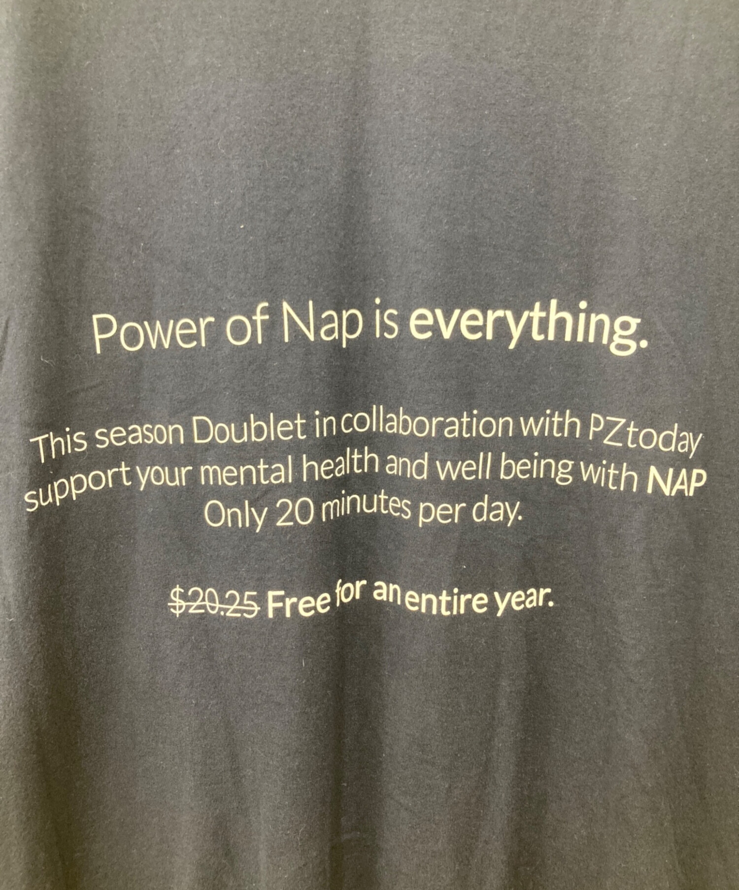 【doublet】POWER NAP T-SHIRT doublet Navy 'Power Nap' T-shirt Doublet