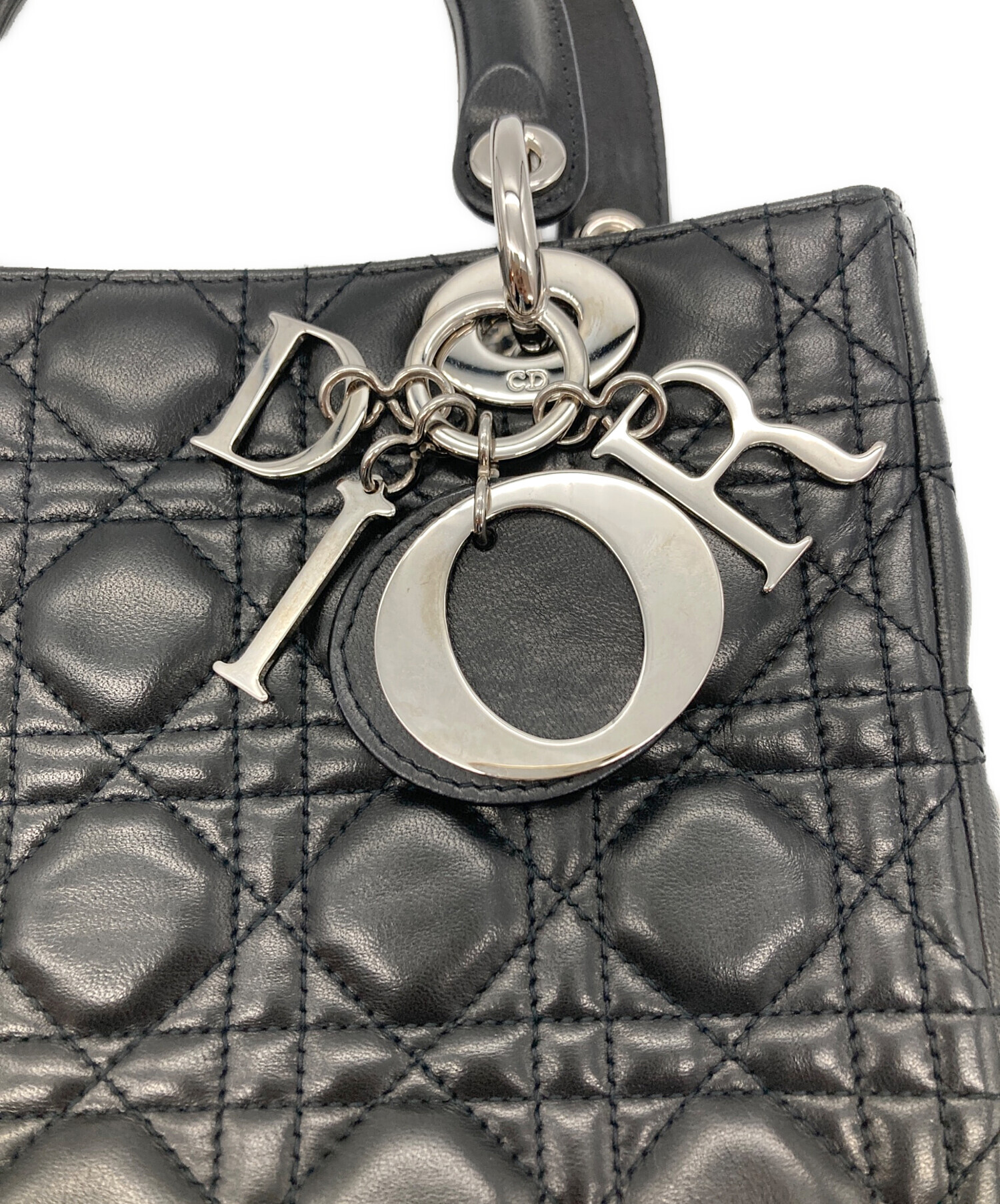 クリスチャン・ディオール Lady Dior バッグ ラージ  【Aランク】【中古】 中古・古着通販】Christian Dior (クリスチャン ディオール) レディ