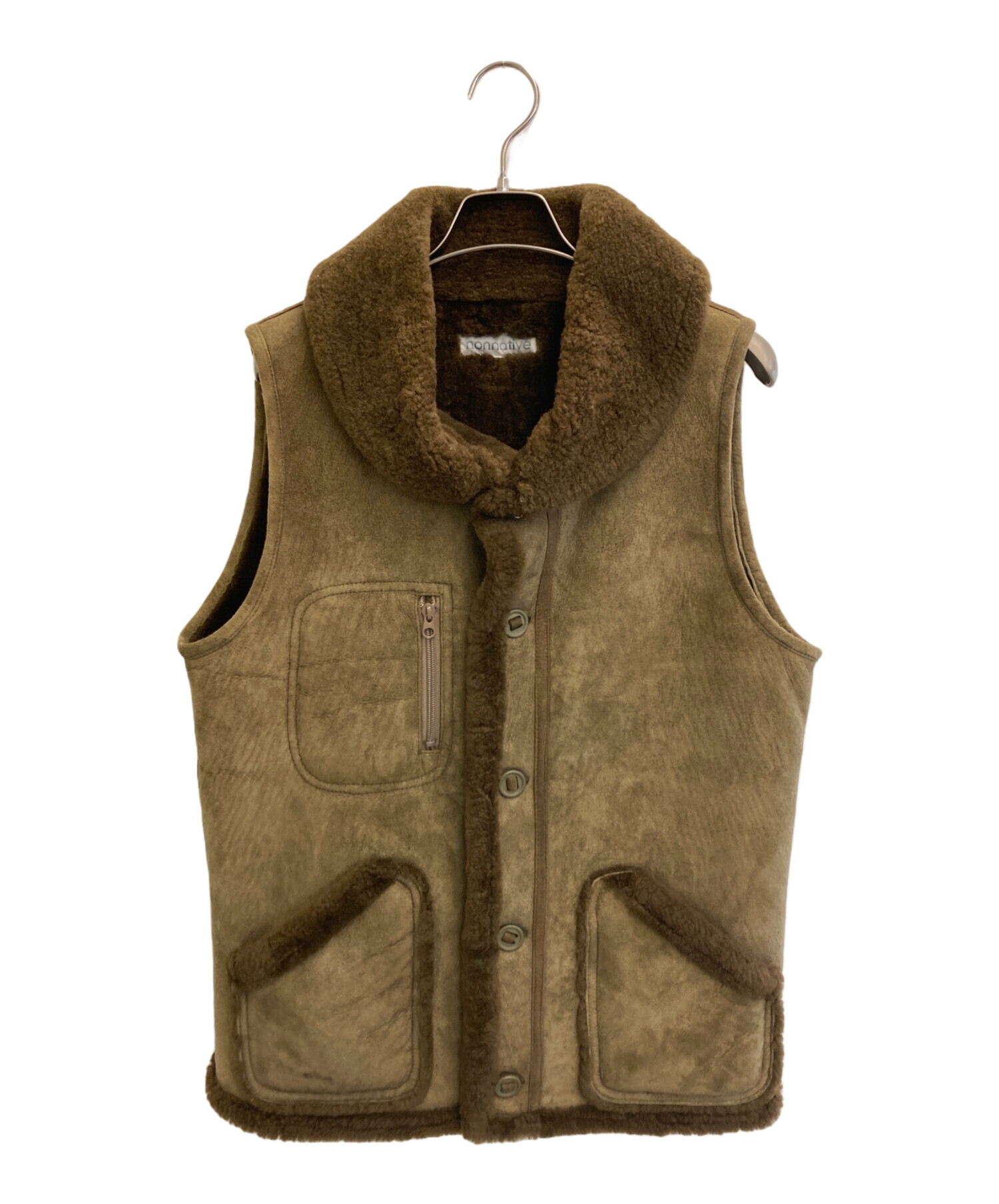 中古・古着通販】nonnative (ノンネイティブ) ムートンベスト オリーブ 